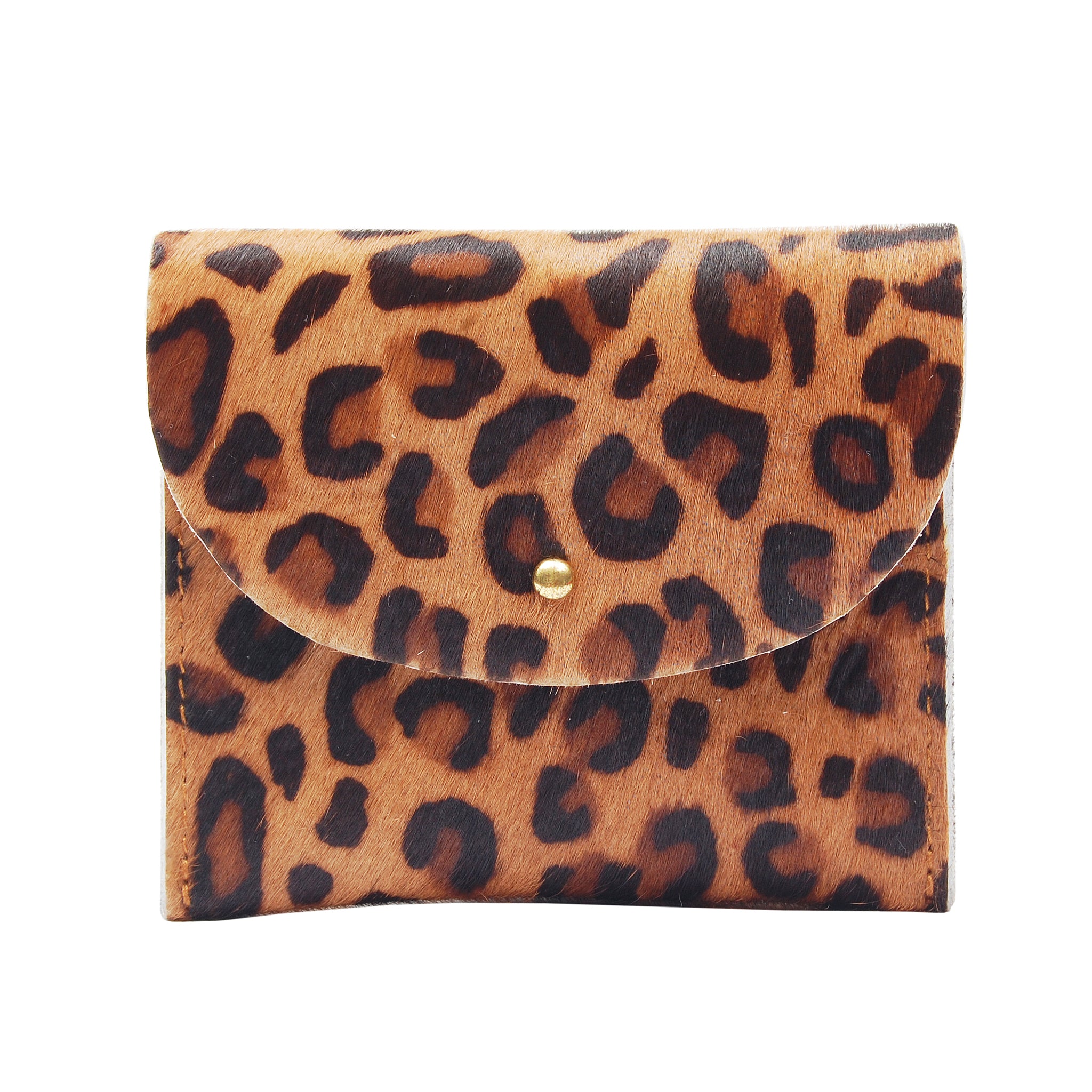Animal Print Mini Envelope Wallet Leather Purse