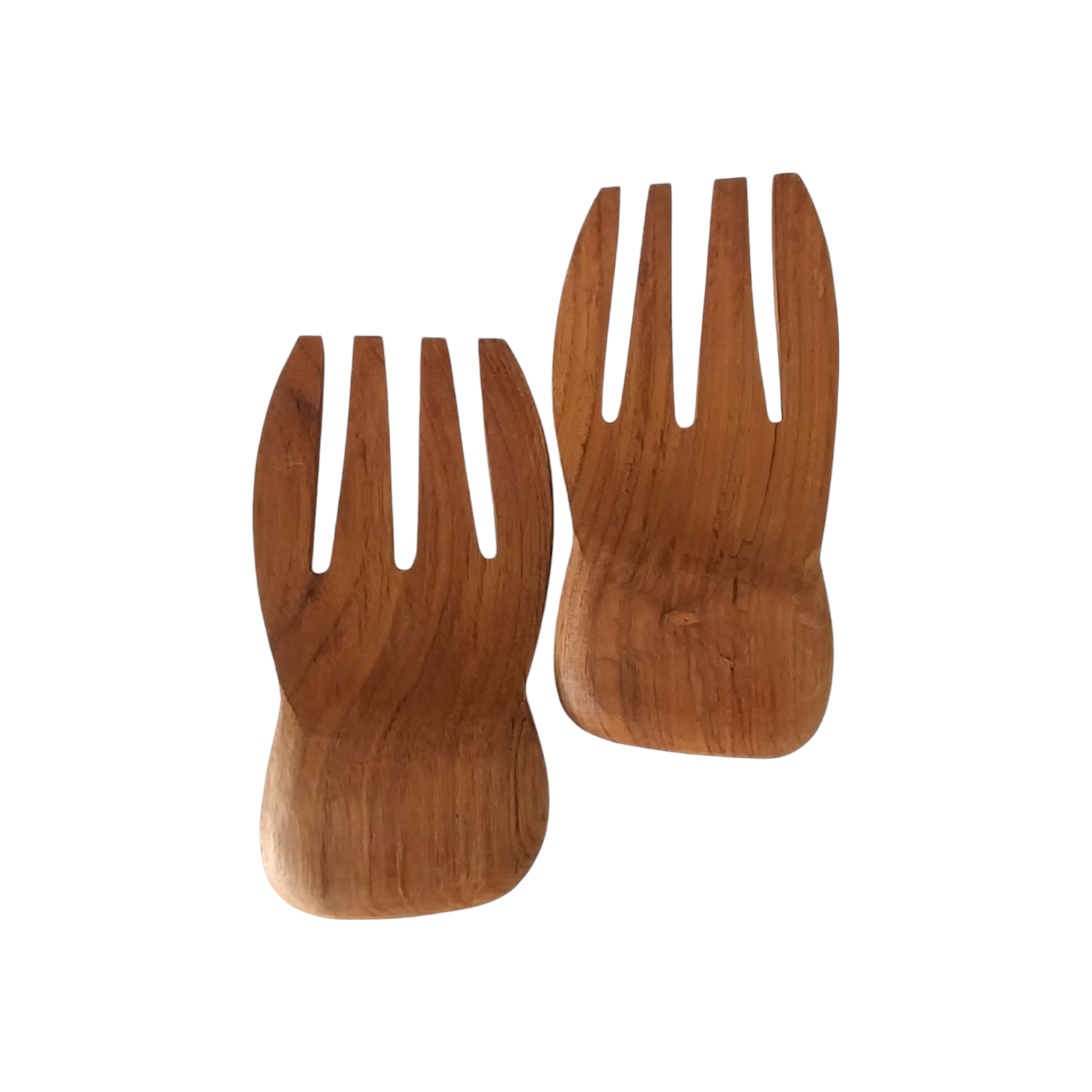 Salad Hands Set of 2pcs Brown Teak Wood