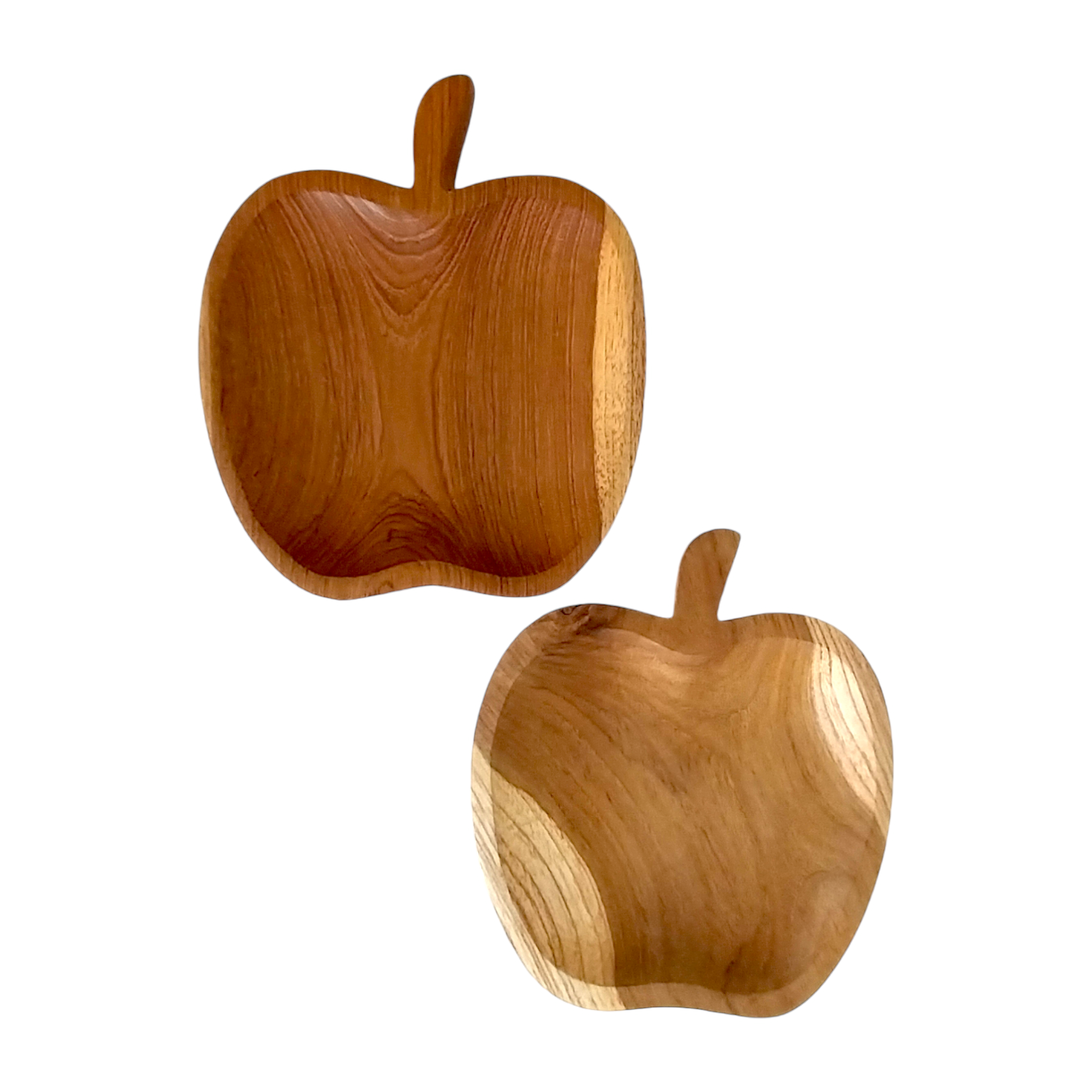 Apple Shaped Teak Wood Plate