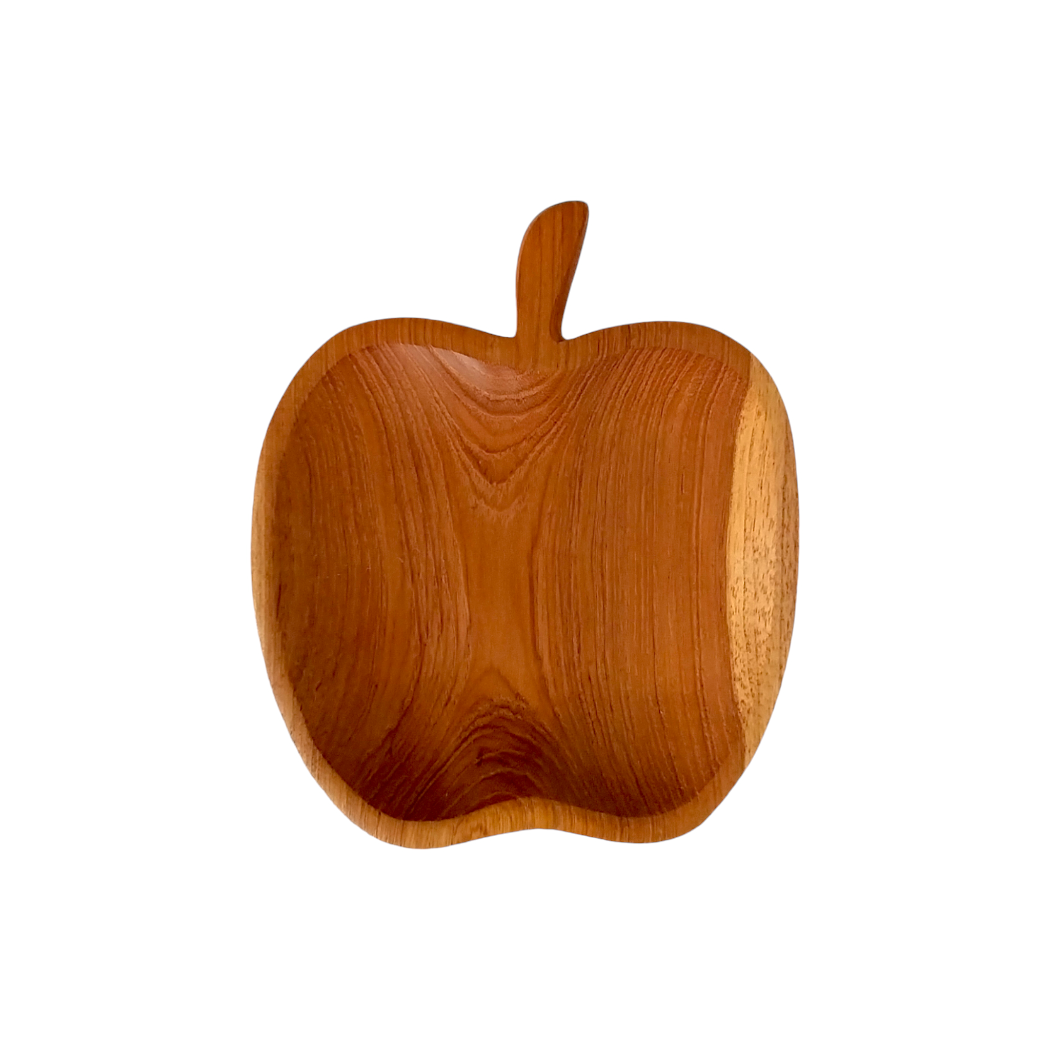 Apple Shaped Teak Wood Plate