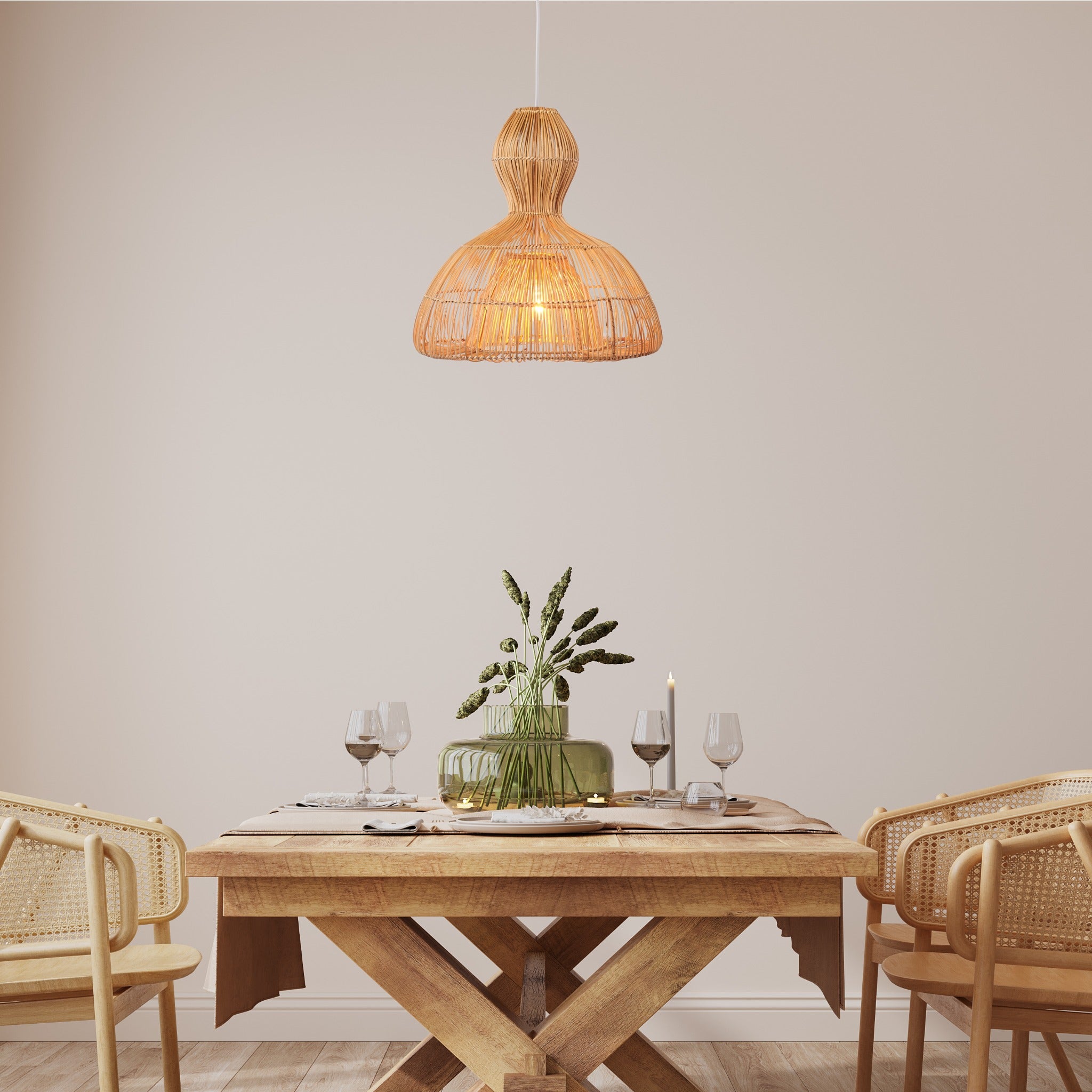 Aura Rattan Ceiling Pendant Light