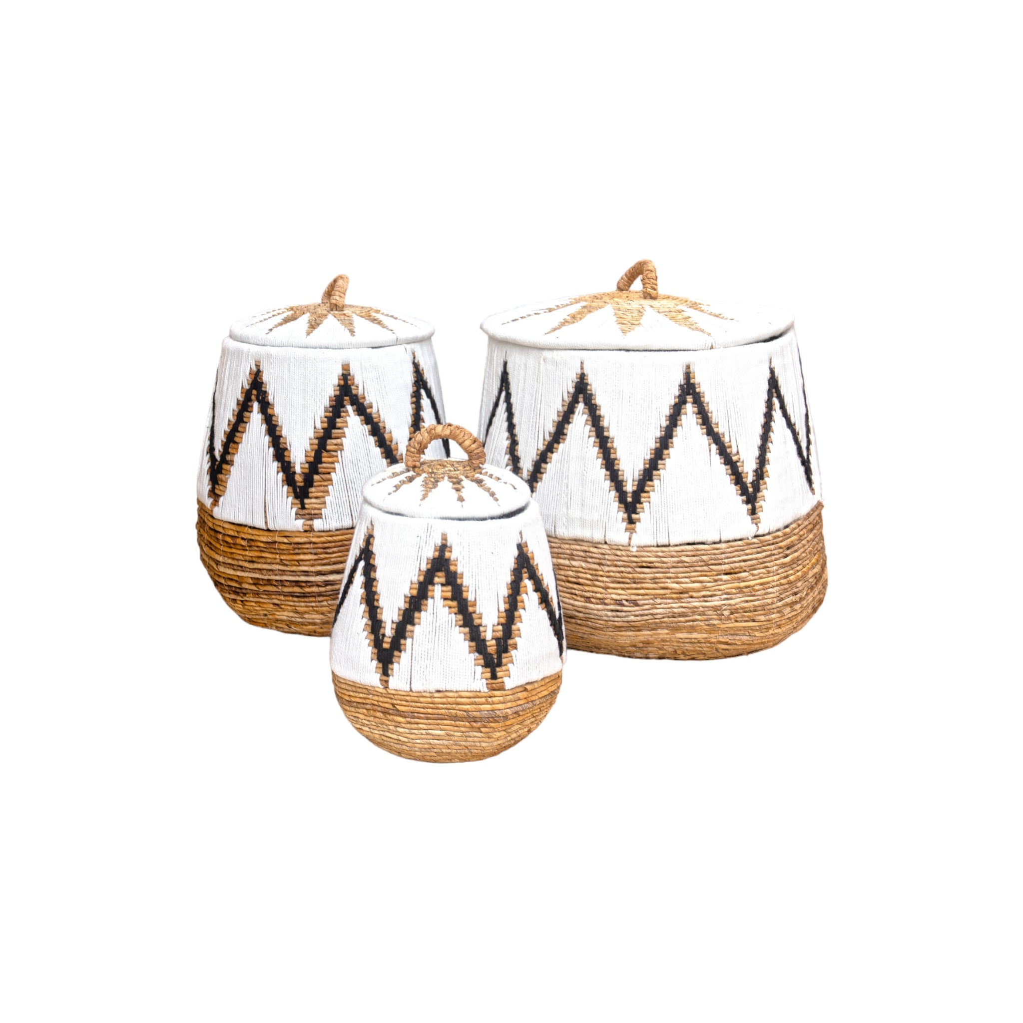Banana Leaf Round Basket with Lid