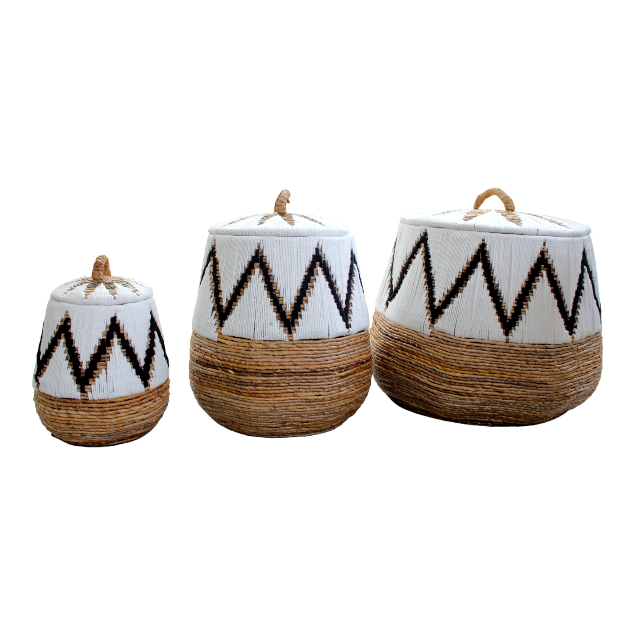 Banana leaf woven storage laundry bin basket