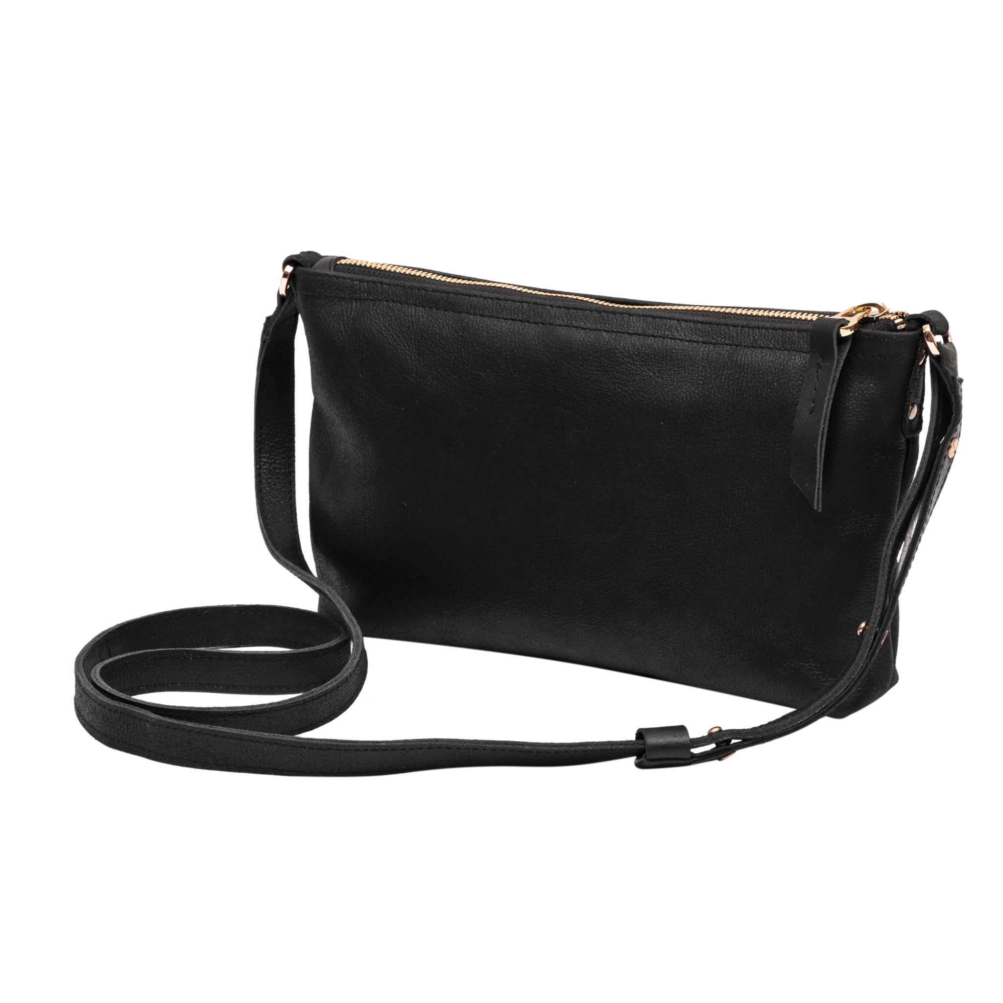 Everyday Black Leather Crossbody