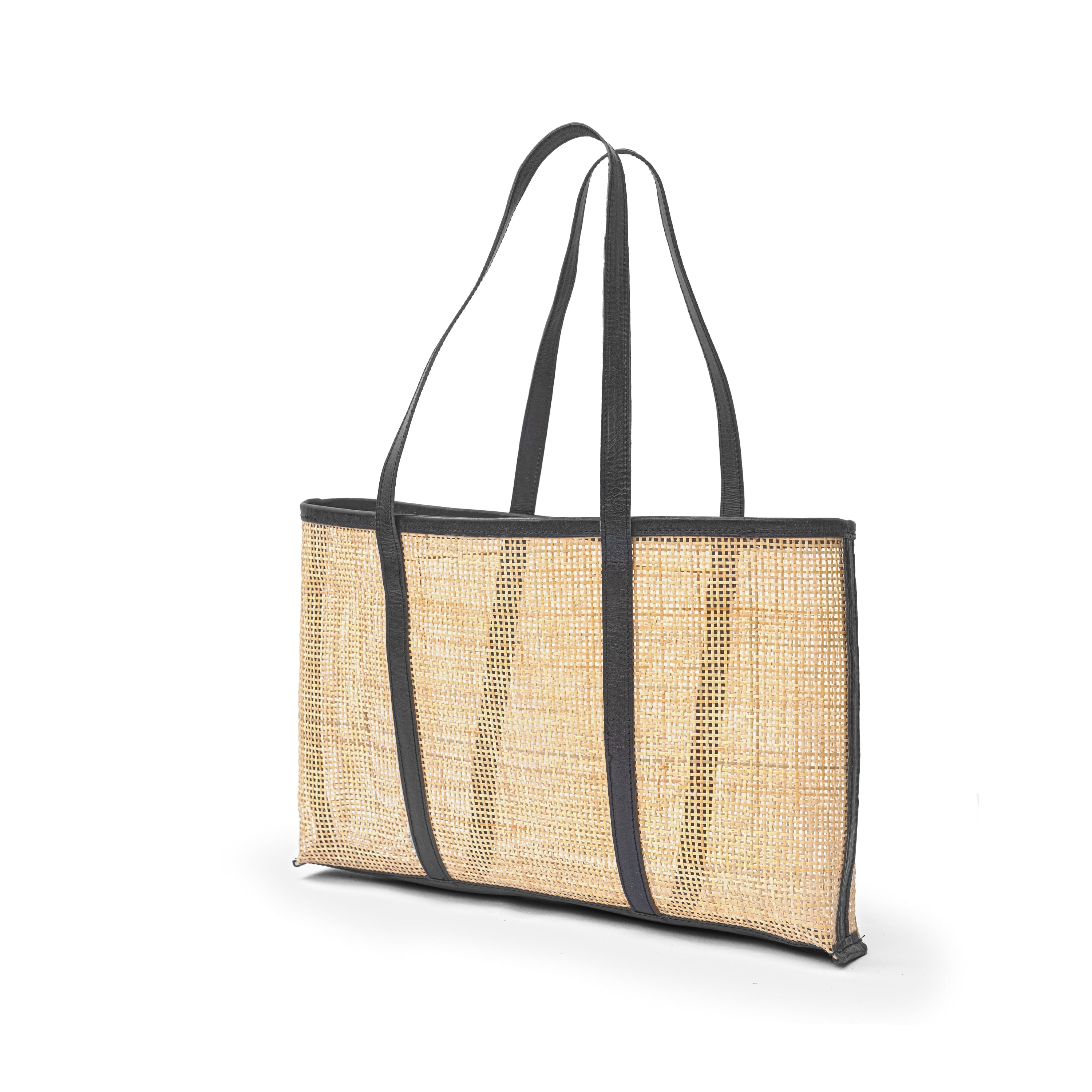 Everyday Carryall Rattan Leather Tote