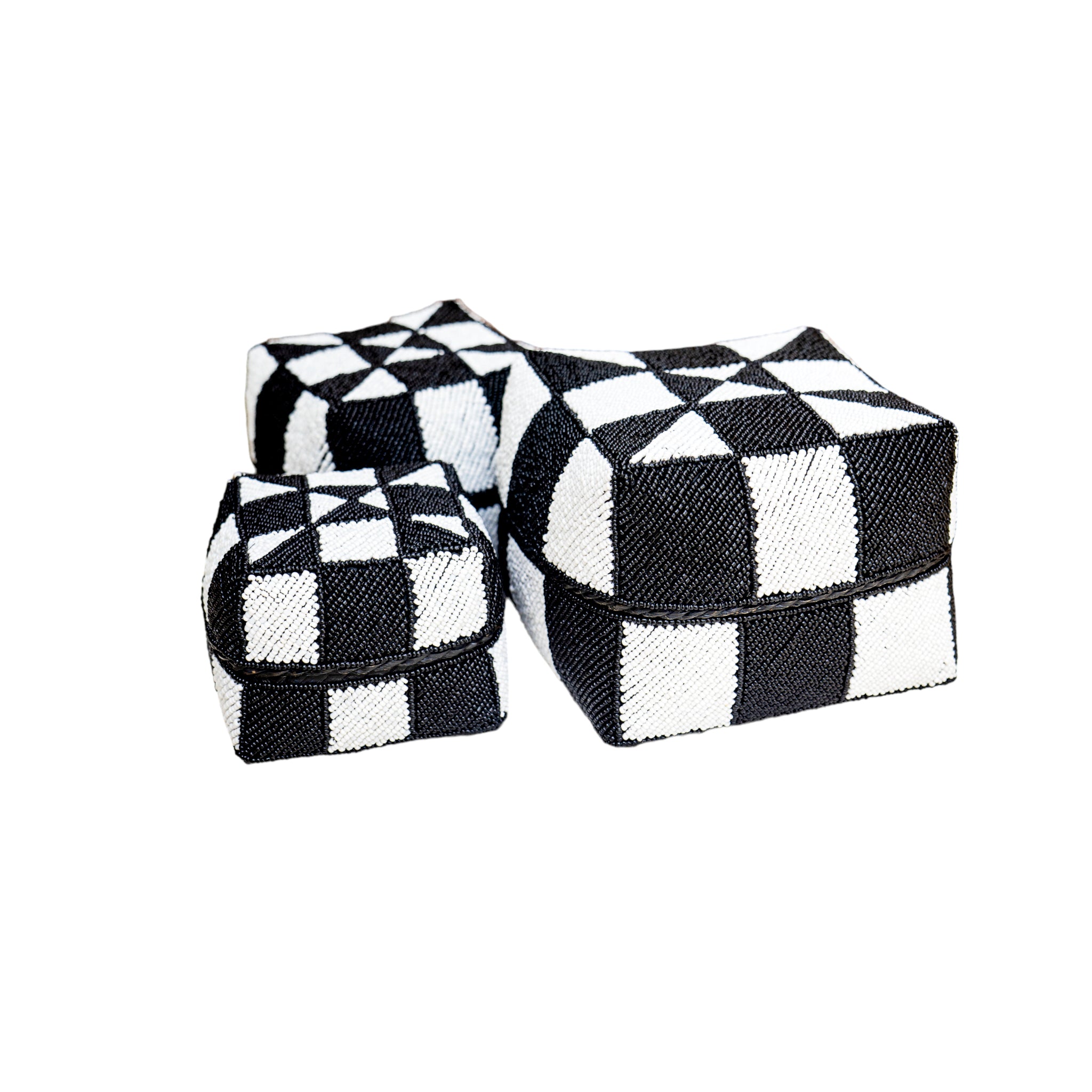 MacKenzie-Childs' Courtly Check Decorative Beaded Box Set