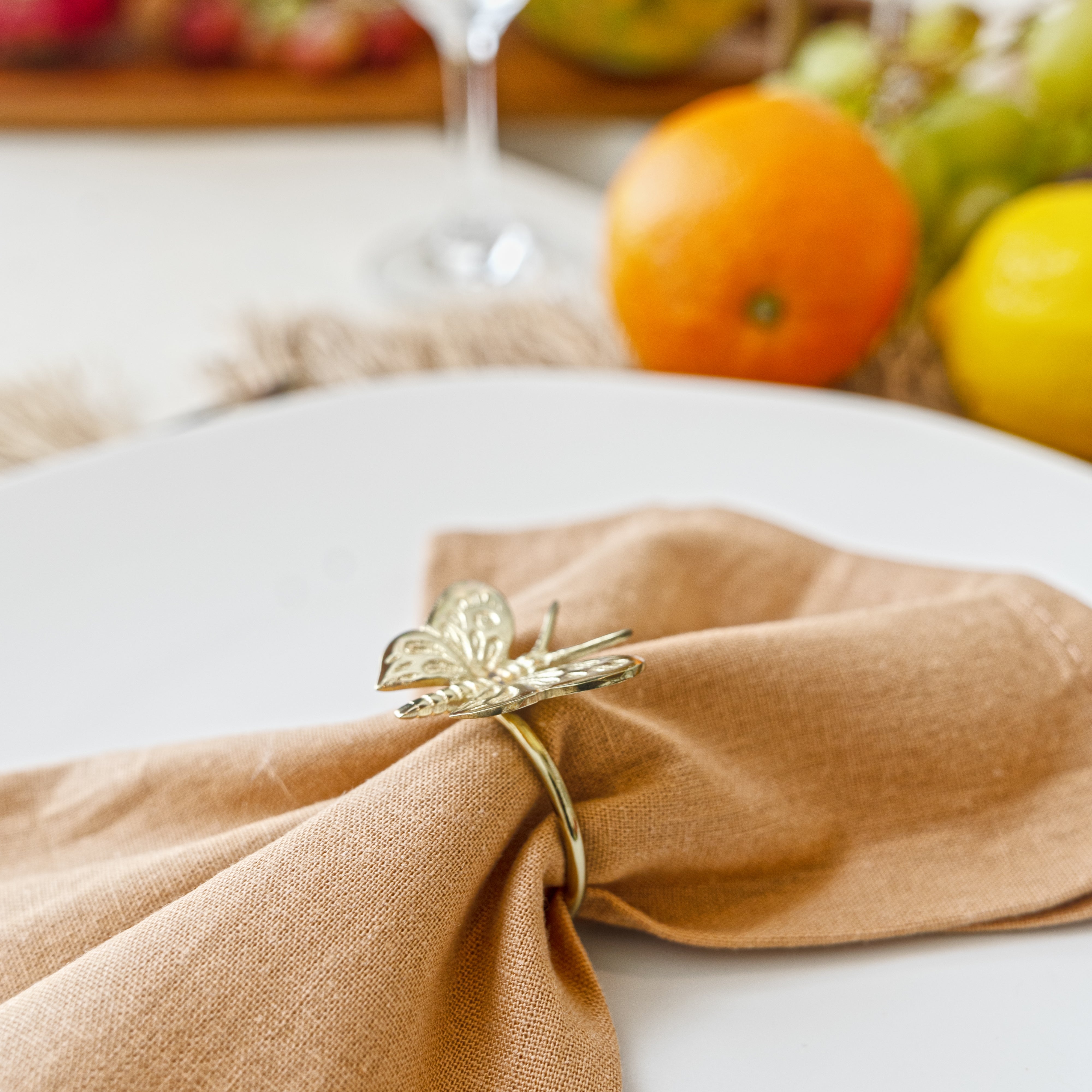 Napkin Ring Brass Butterfly