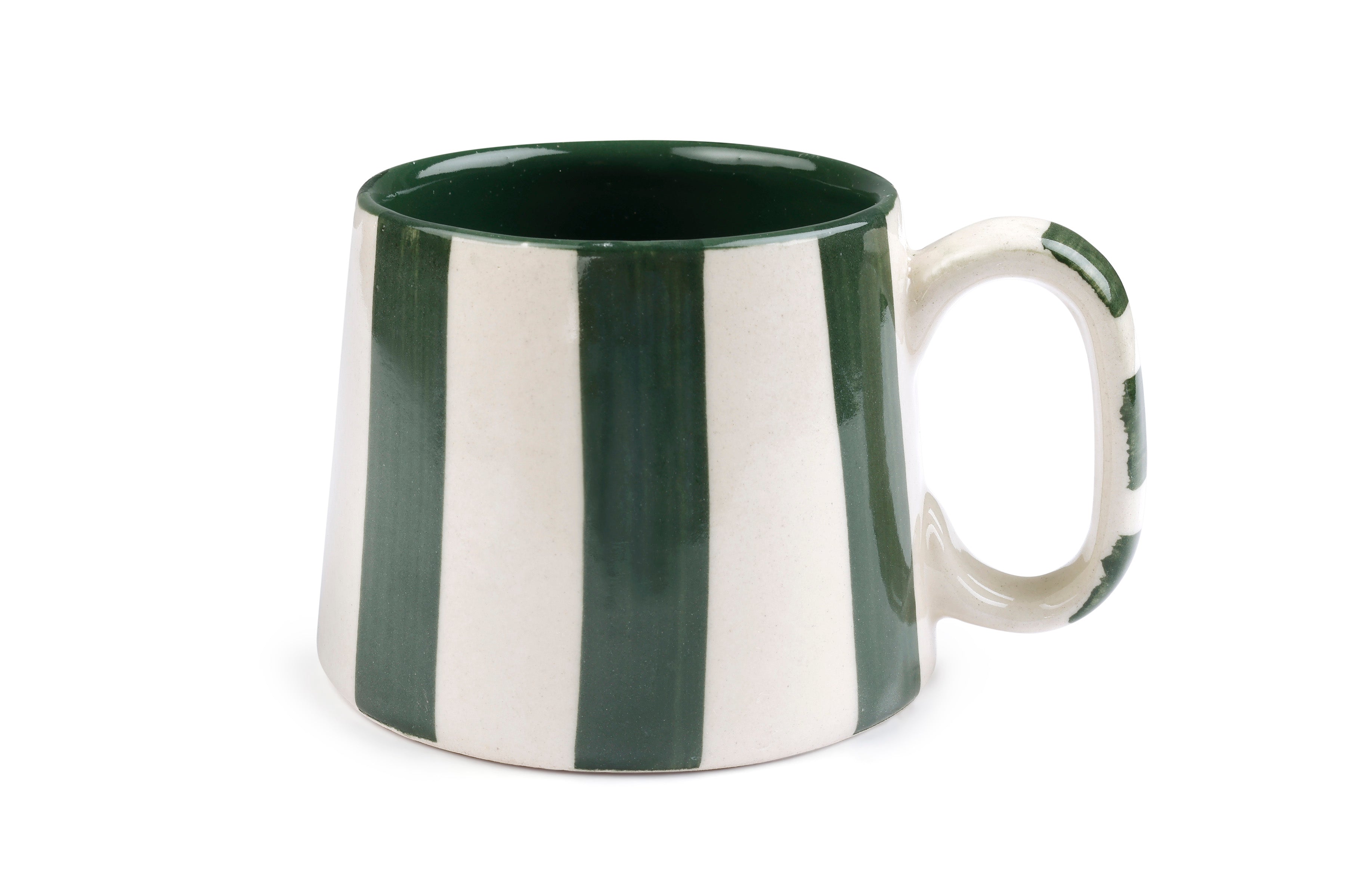 Ceramic olive Stripe Coffee cup- 220ml (SET OF 4)