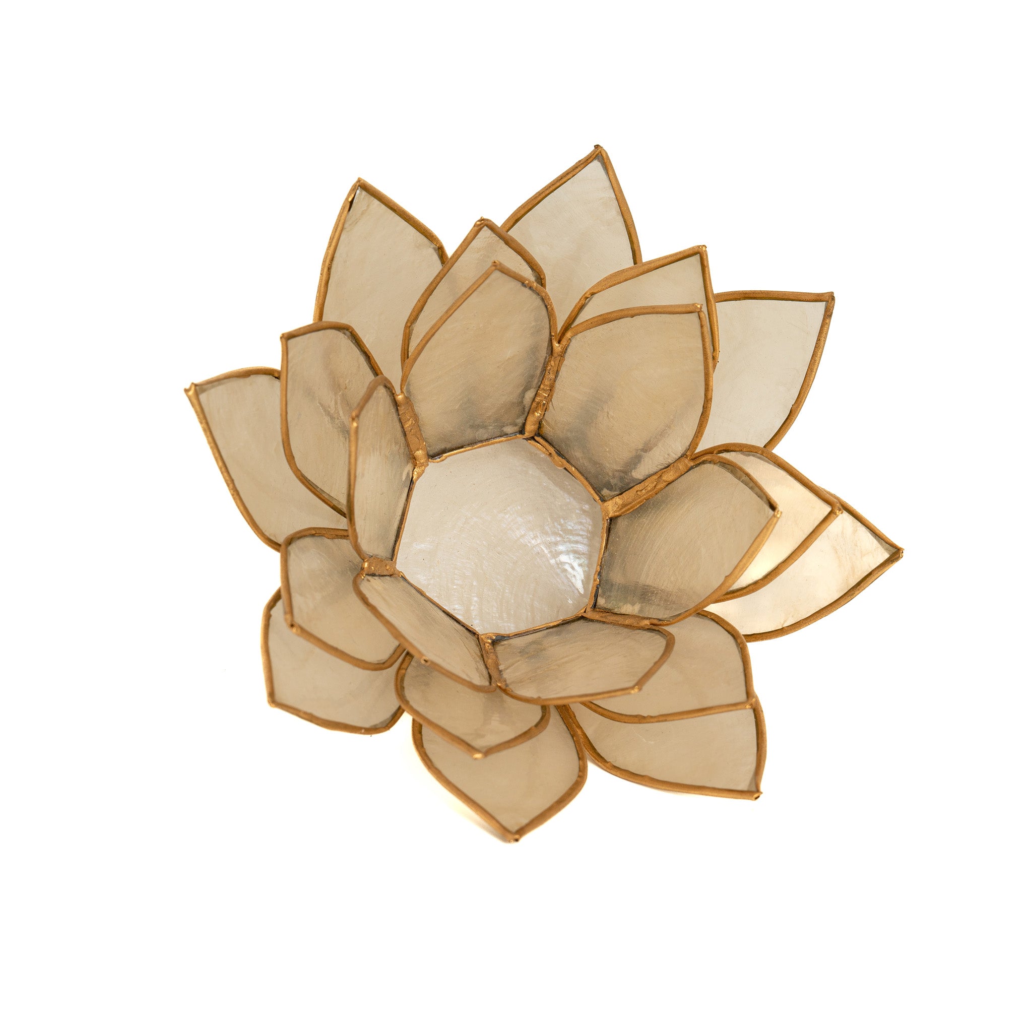 Large White Natural Capiz Shell Tealight Candle Holder