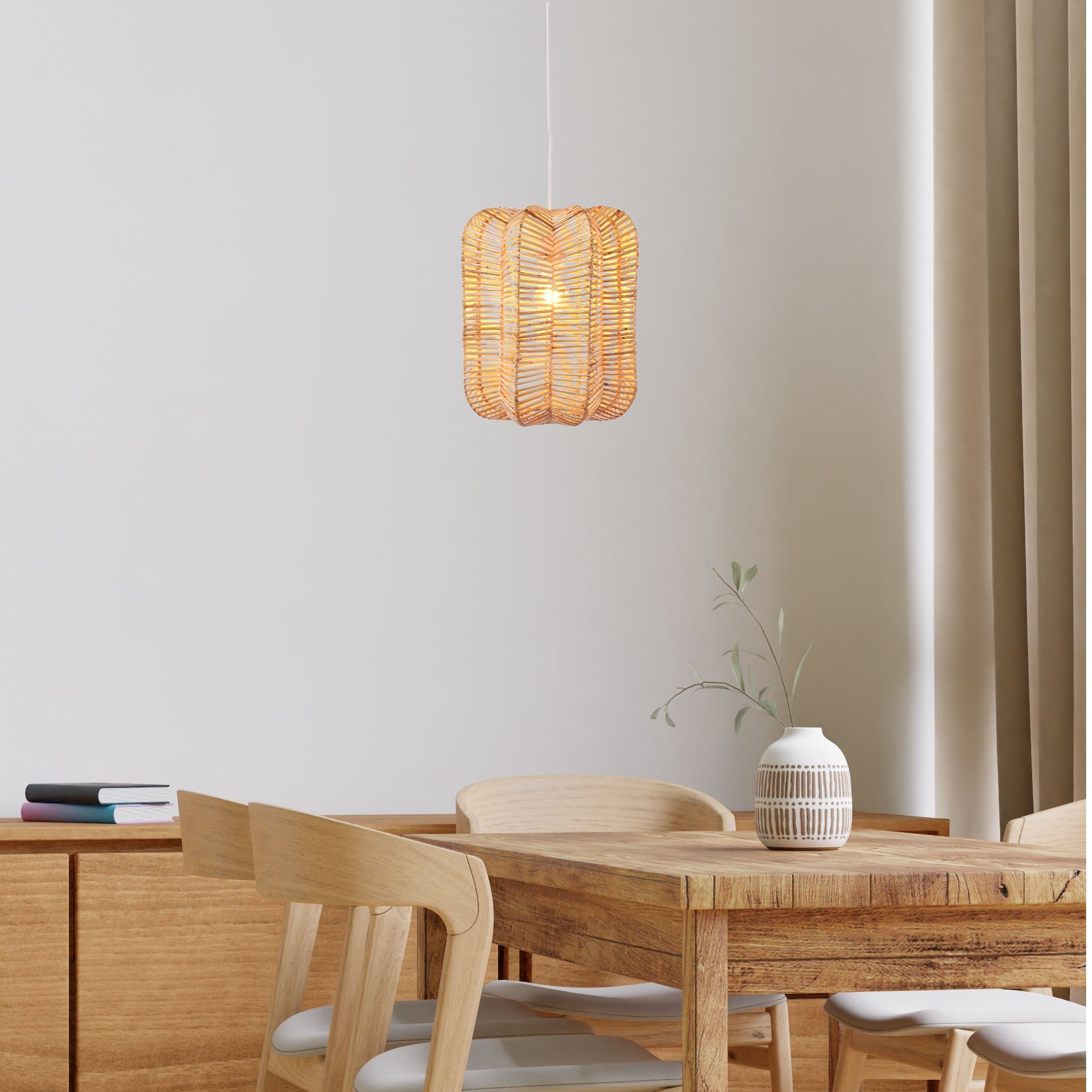 Prism Rattan Pendant Hanging Light