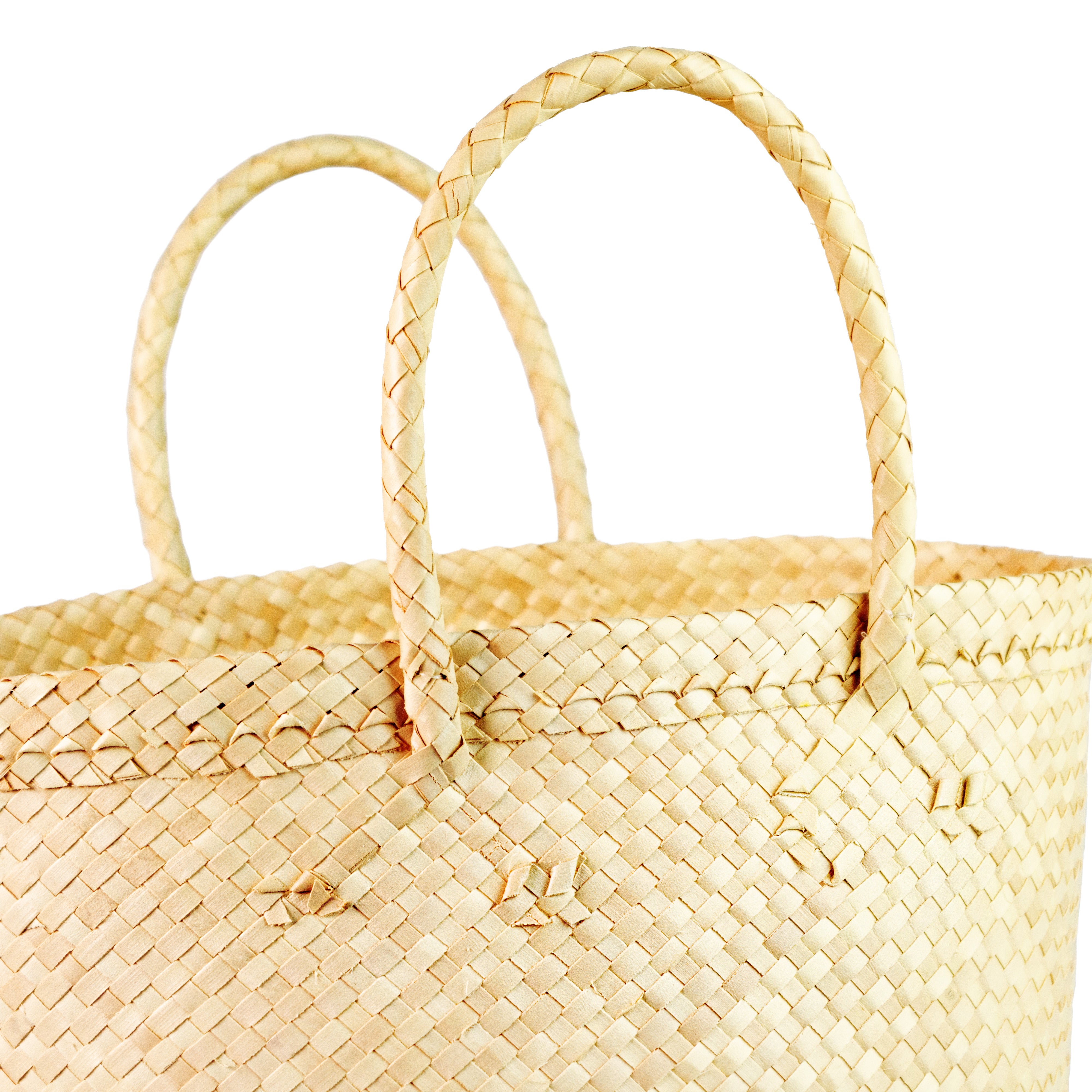 Detail view French Mini Market Tote Basket Bag Natural