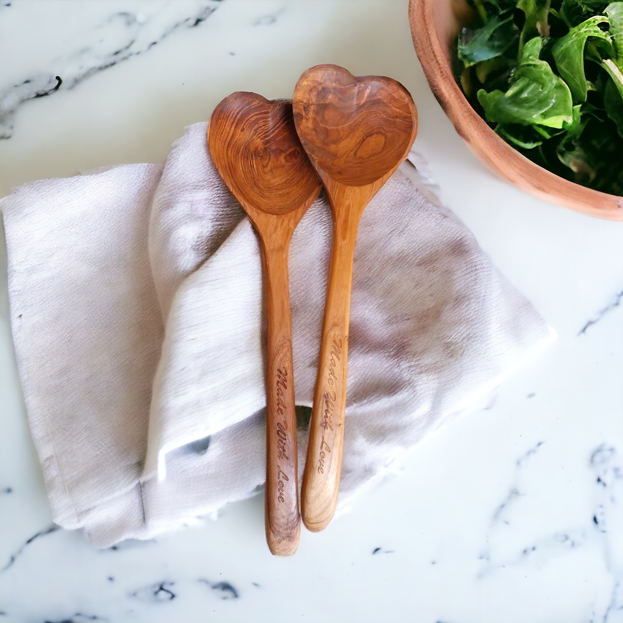 Heart Shaped Salad Spoon-Set of 2
