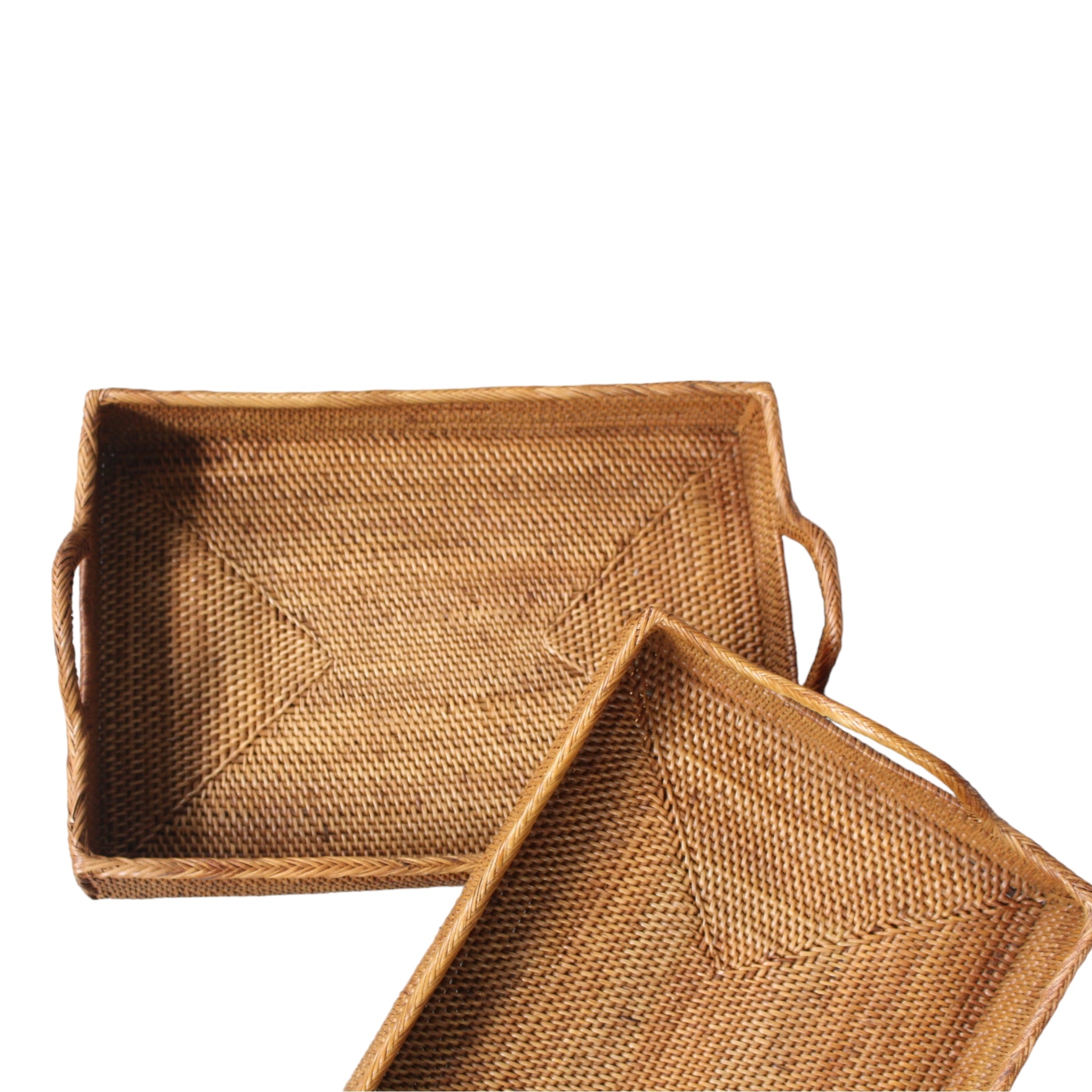 group photo rattan rectangle handle serving tray