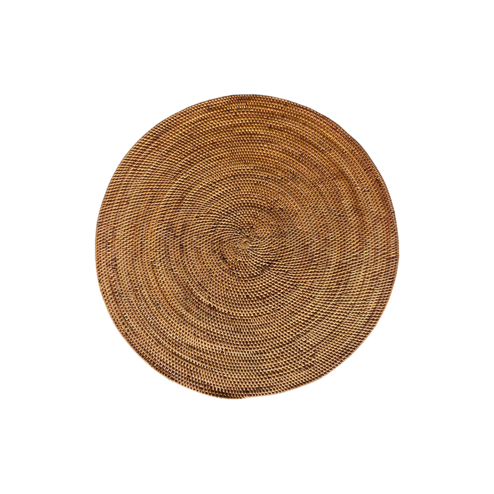 16 inch brown round rattan placemat