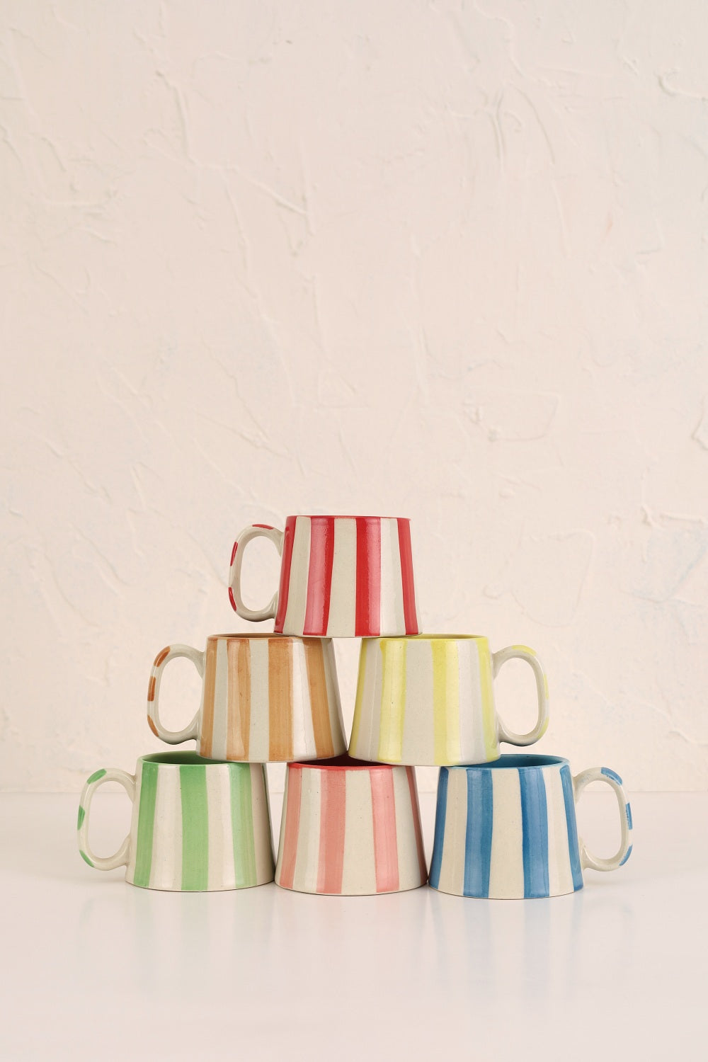 Ceramic Red Stripe Coffee cup- 220ml (SET OF 4)