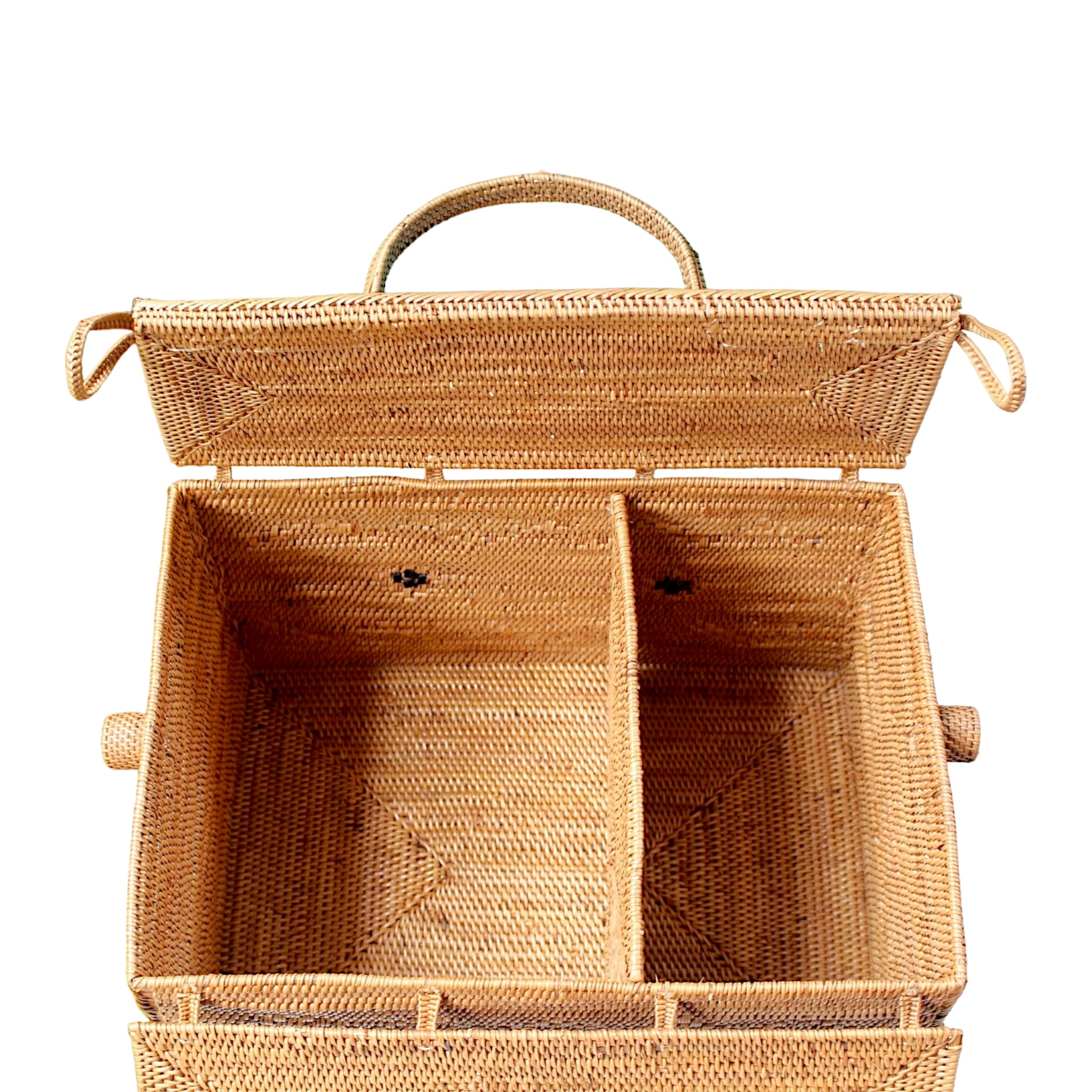 Honey Brown Inside Rattan Picnic Basket
