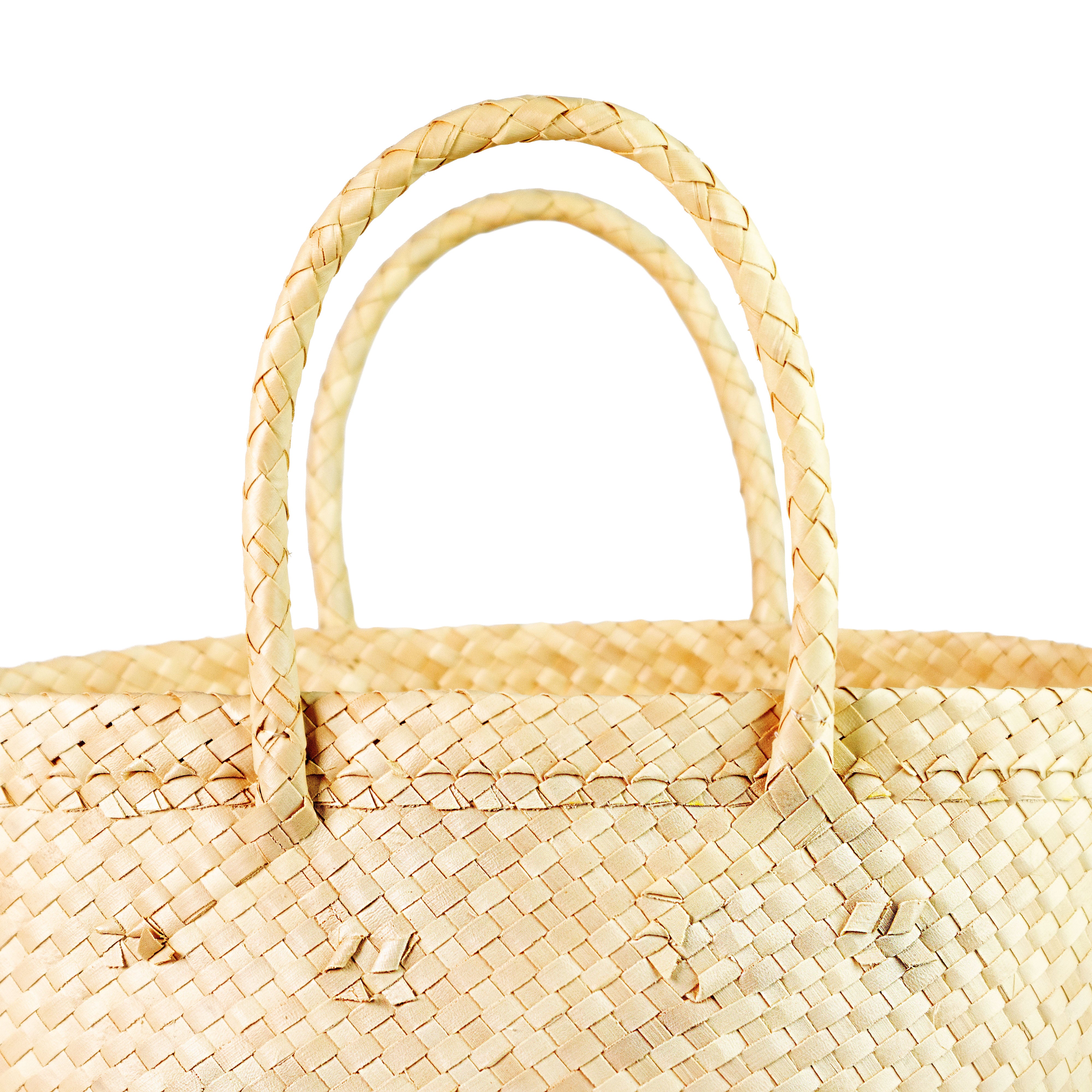 Mini French Market Basket Tote handle