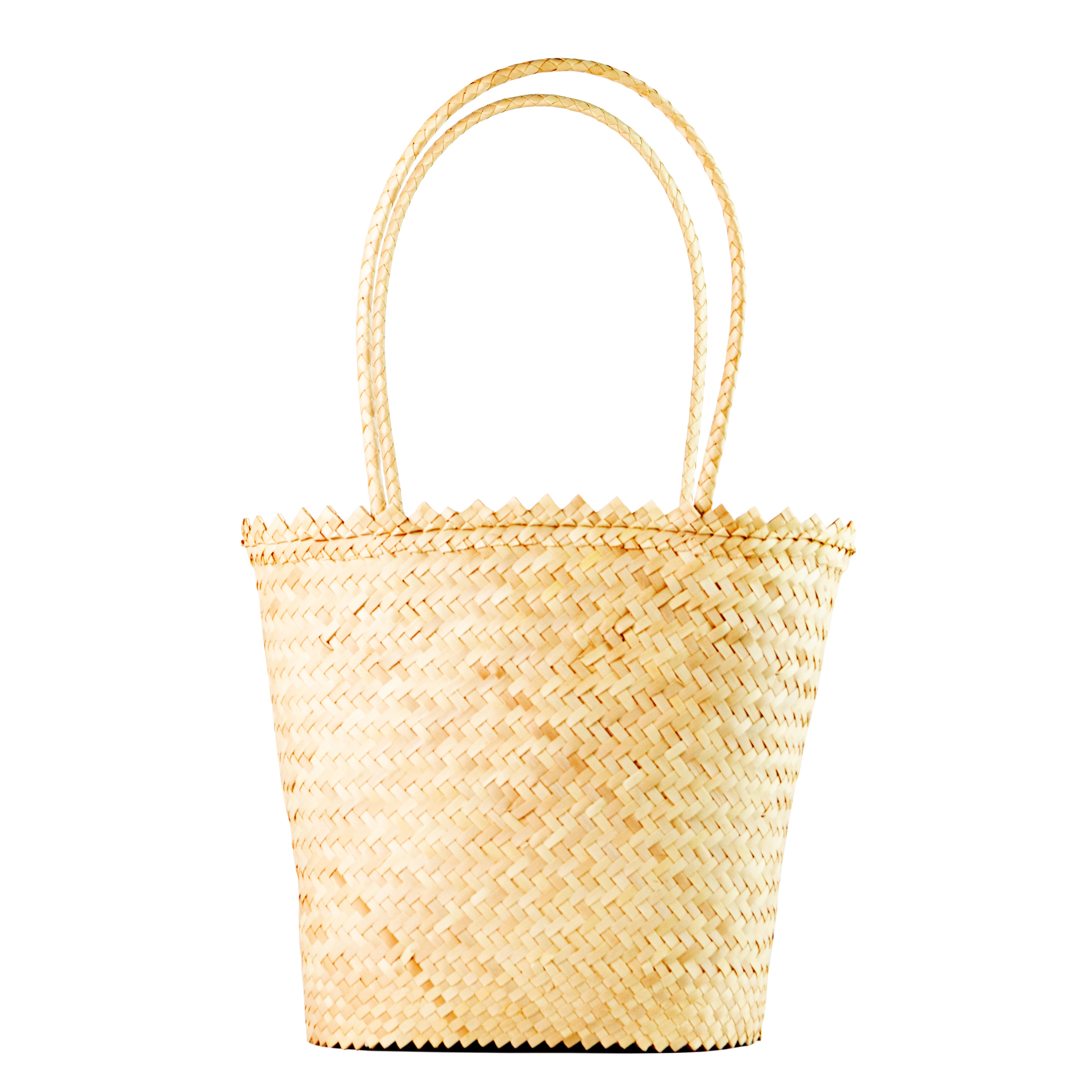 Mini French Basket Tote Bag-Natural