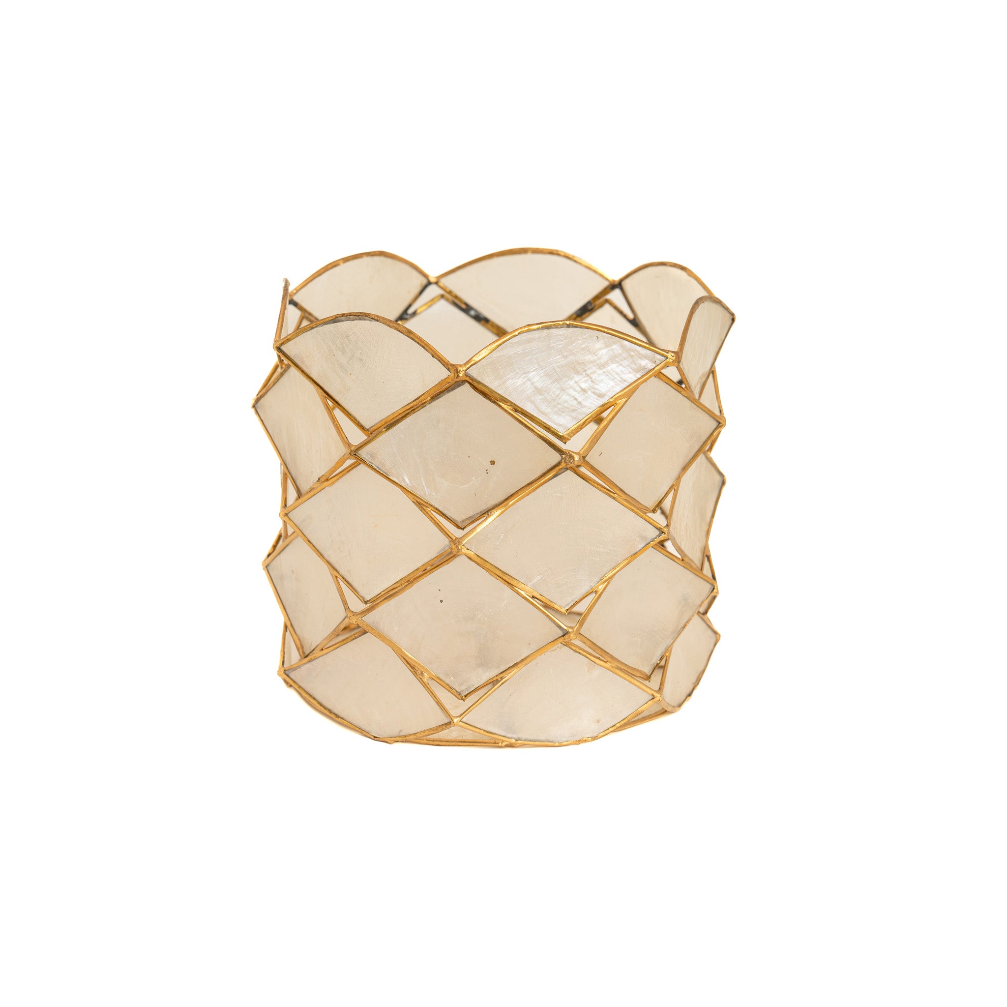 Scalloped Mother of Pearl Candle Holder