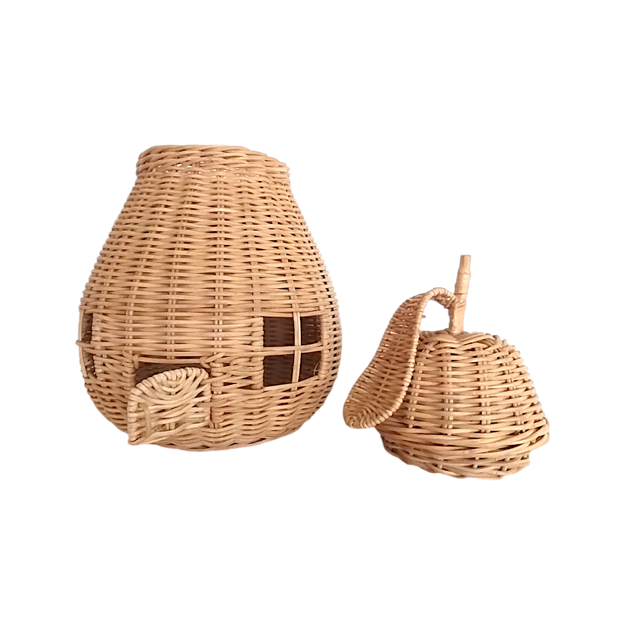 Handmade Rattan Pear Storage Basket