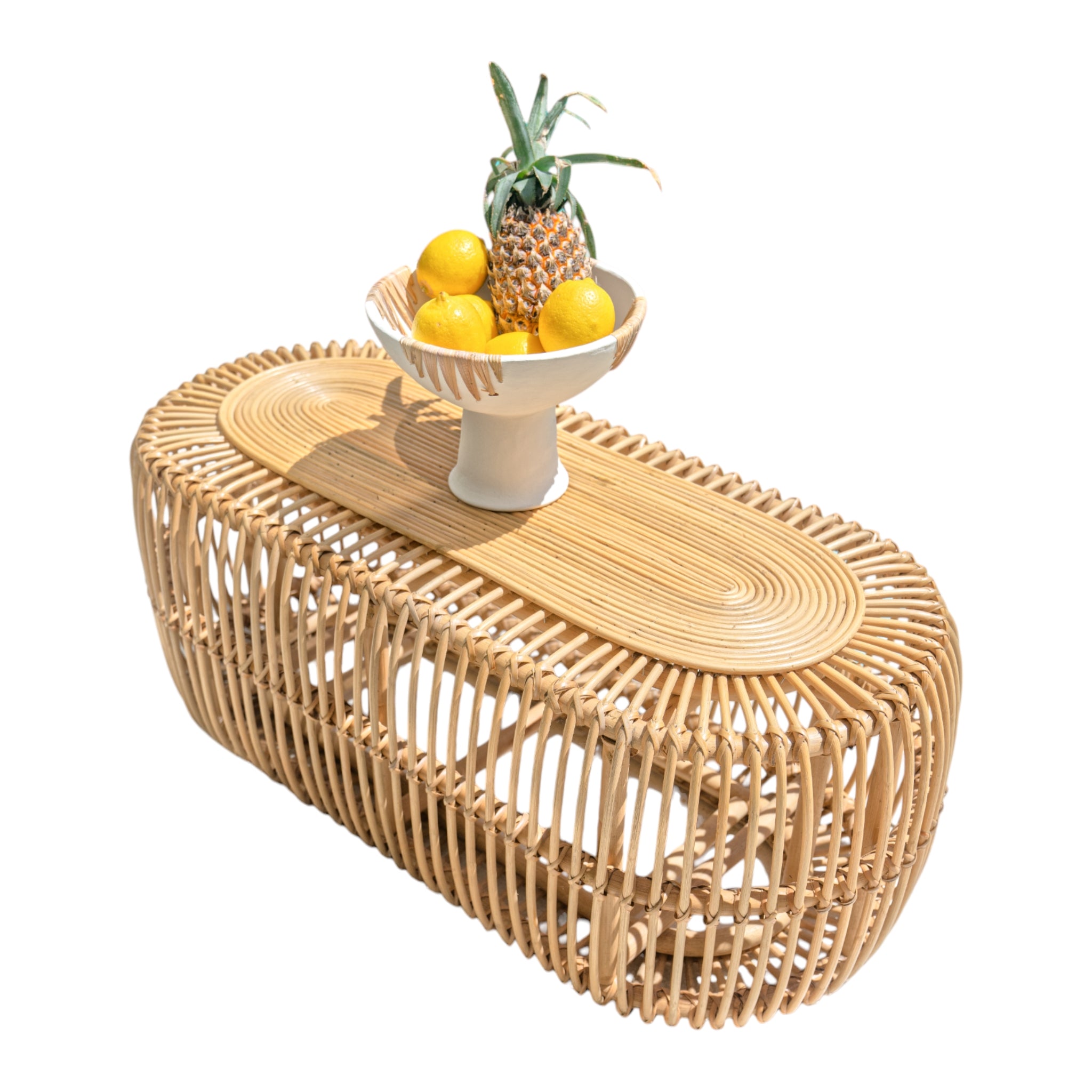 Oval Rattan Wicker Coffee Center Table