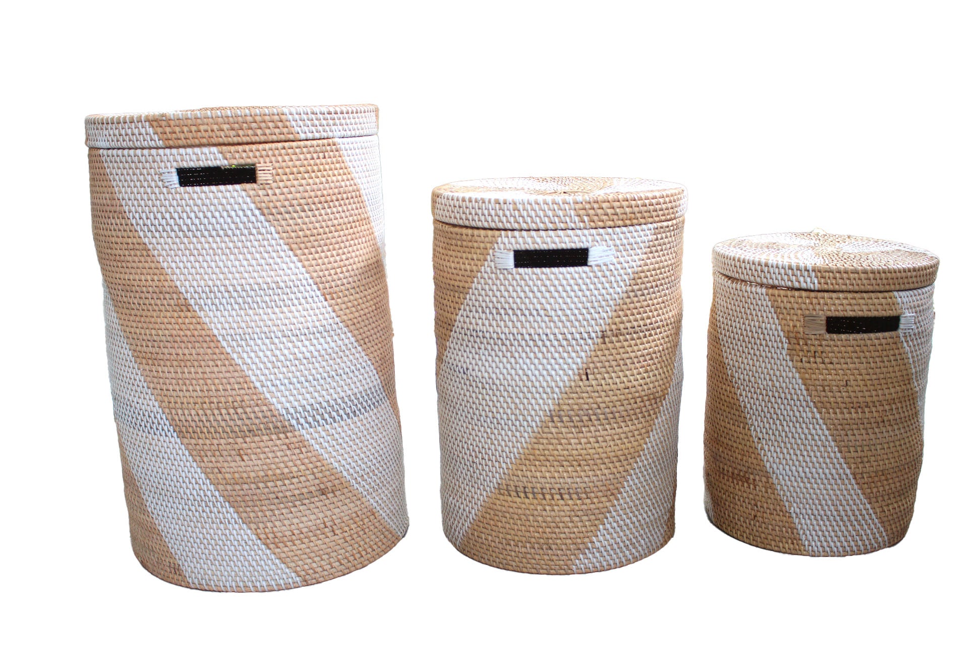 Laundry Hamper Basket with Lid Set of 3