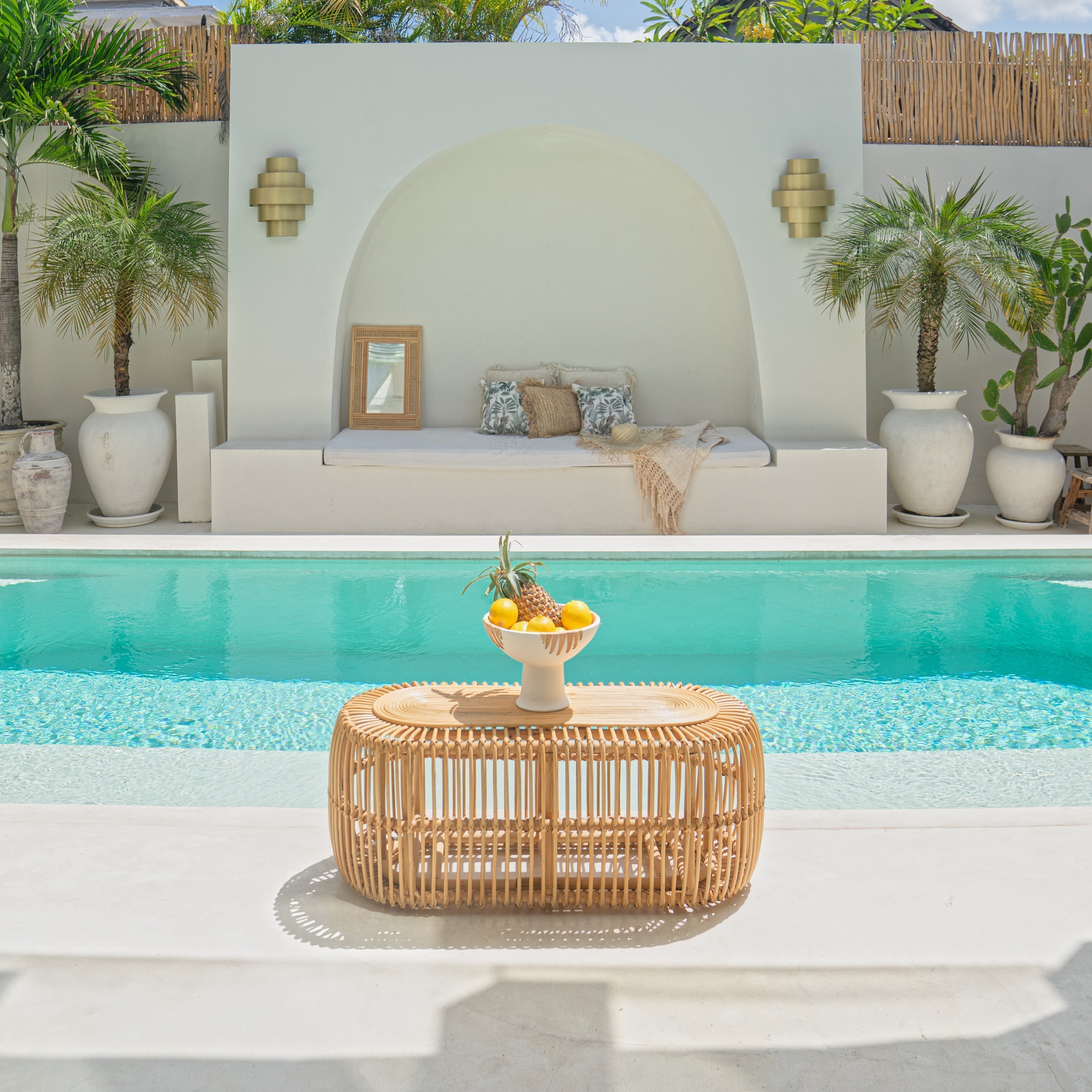 Oval Natural Rattan Coffee Table