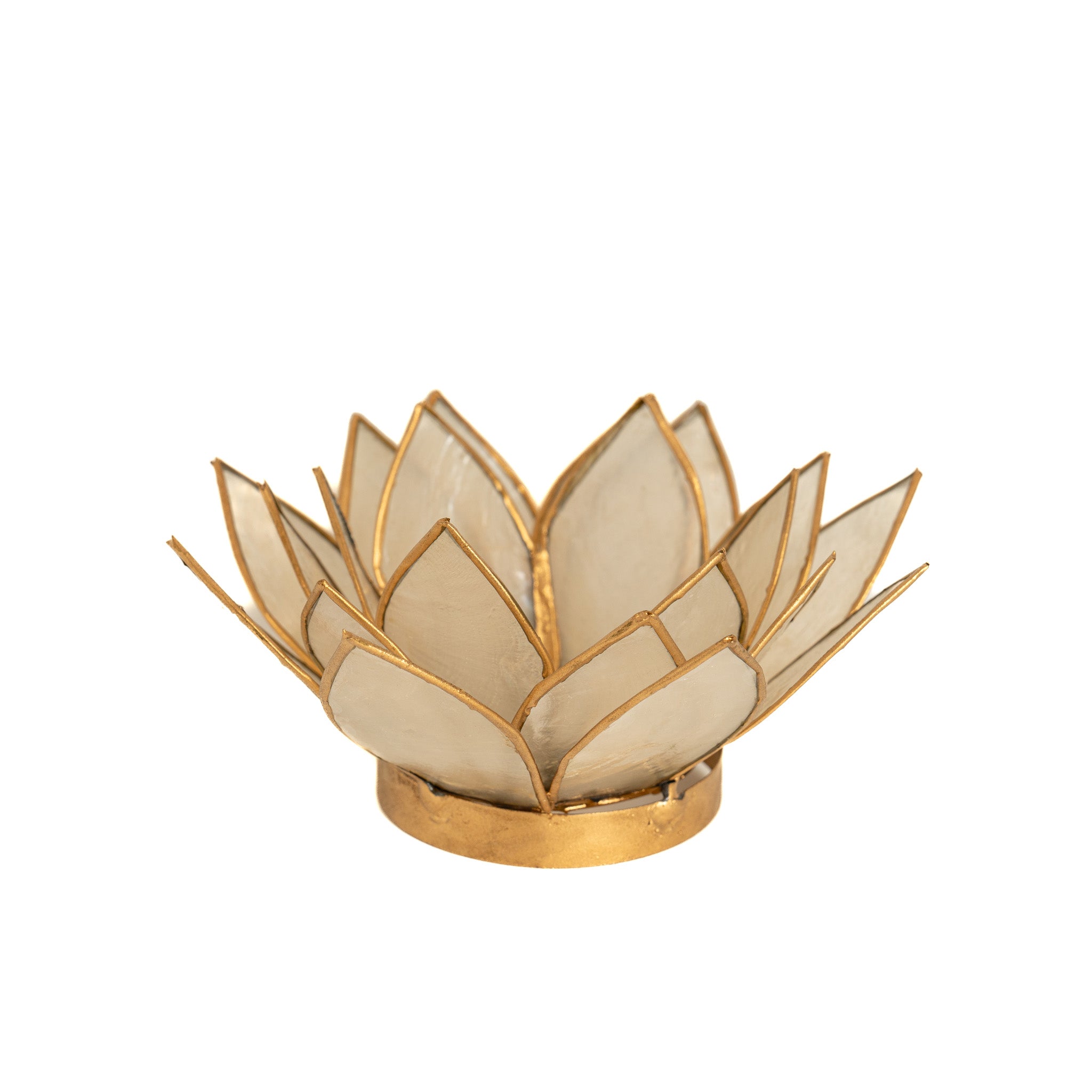 Natural White Lotus Flower Tealight Candle Holder