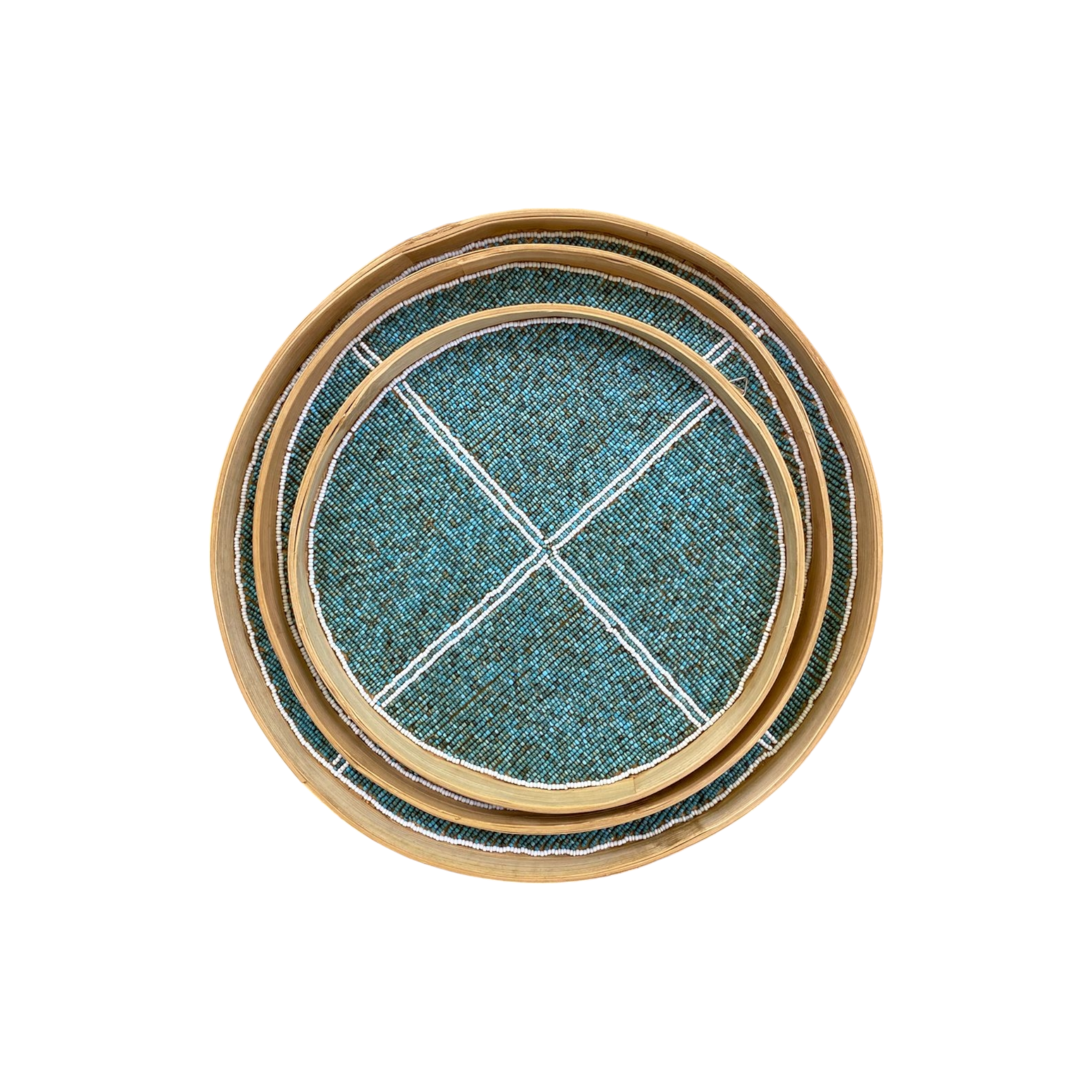 Round Beaded Serving Trays