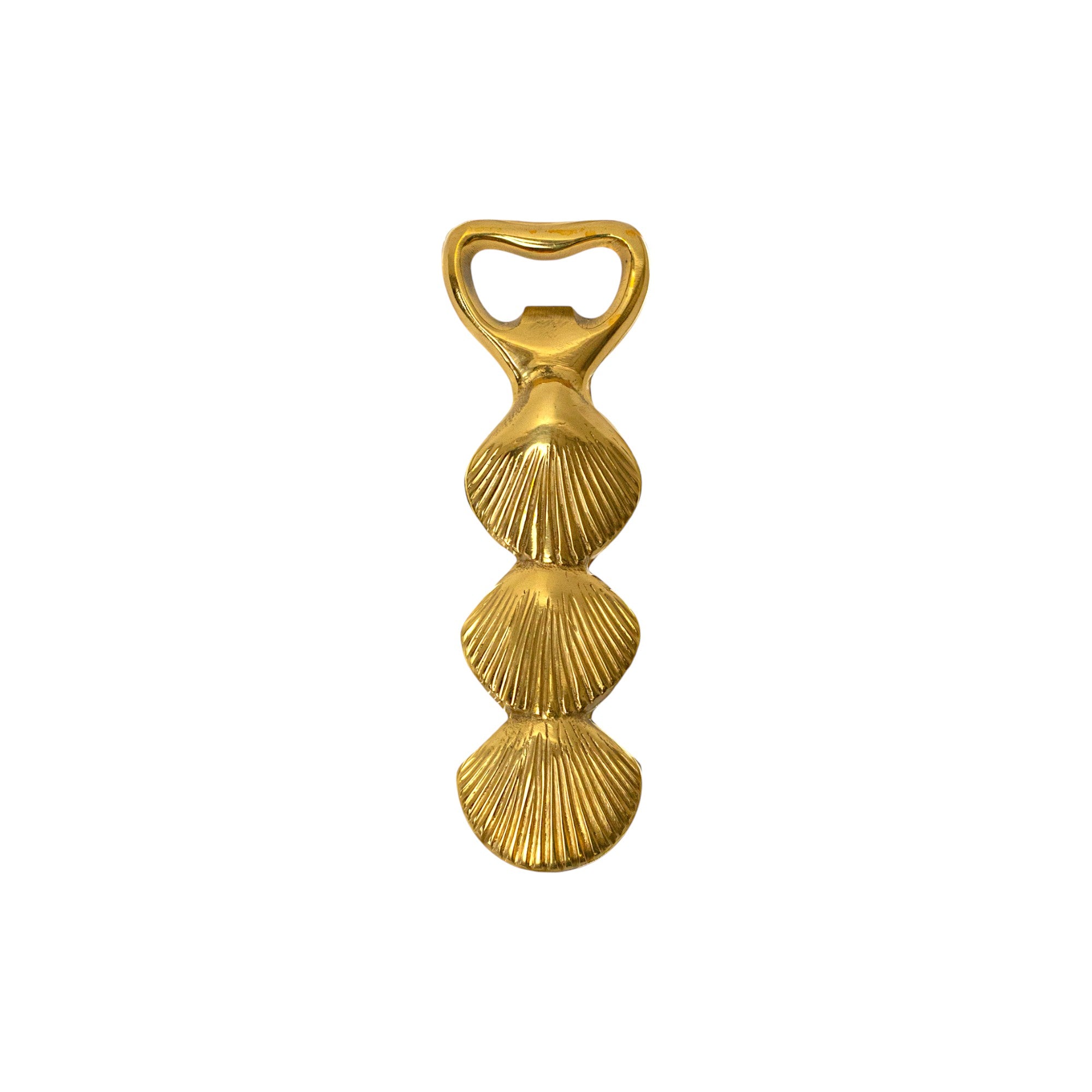 Polished Brass Seashell Bottle Opener