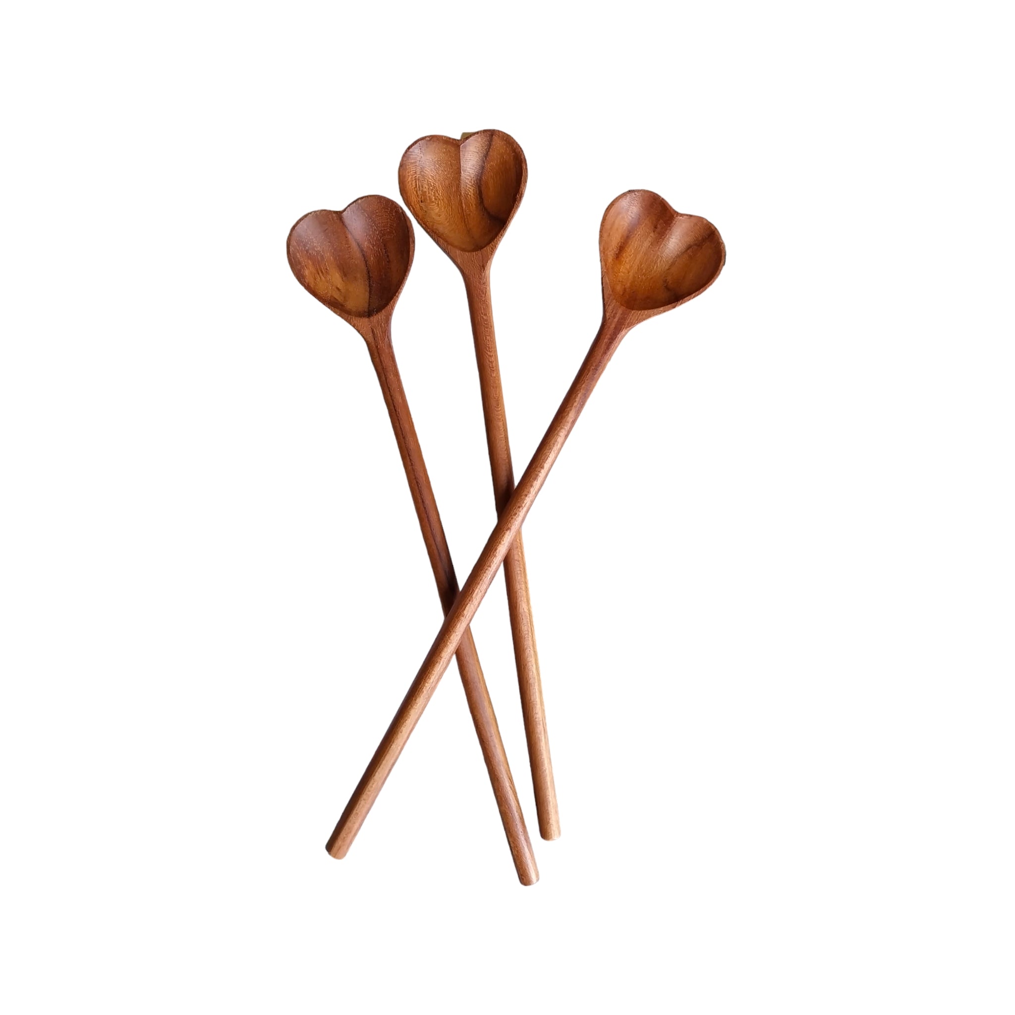 mini heart wood spoon