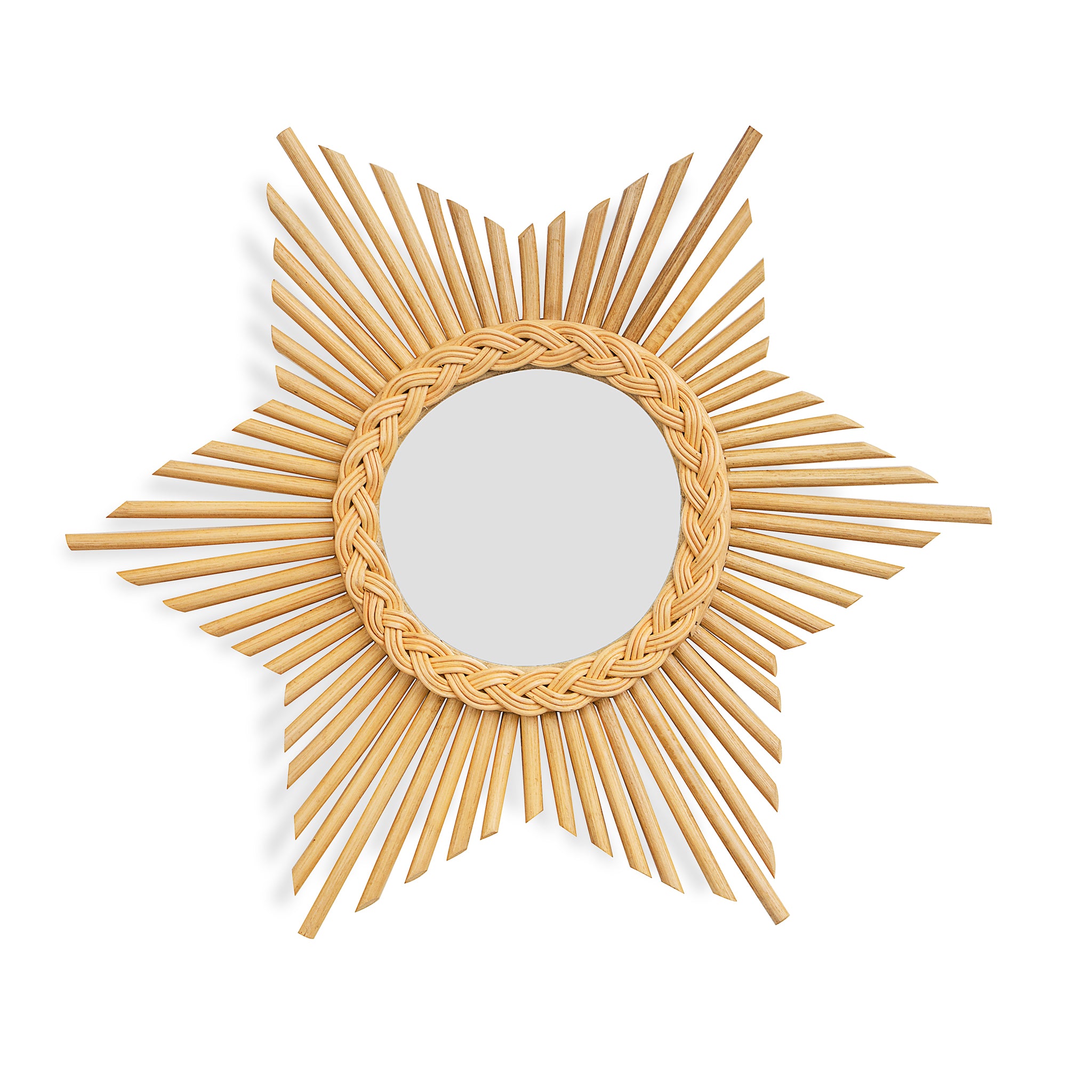 Rattan Star Burst Wall Mirror