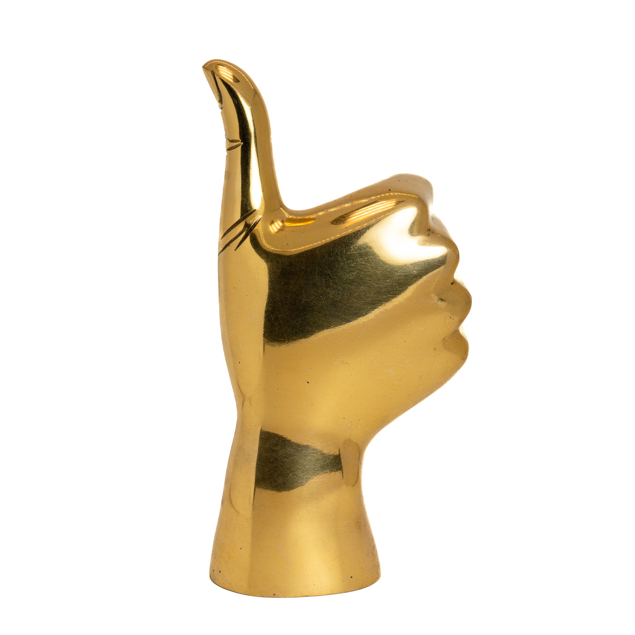 Thumbs Up Brass Hand Sculpture