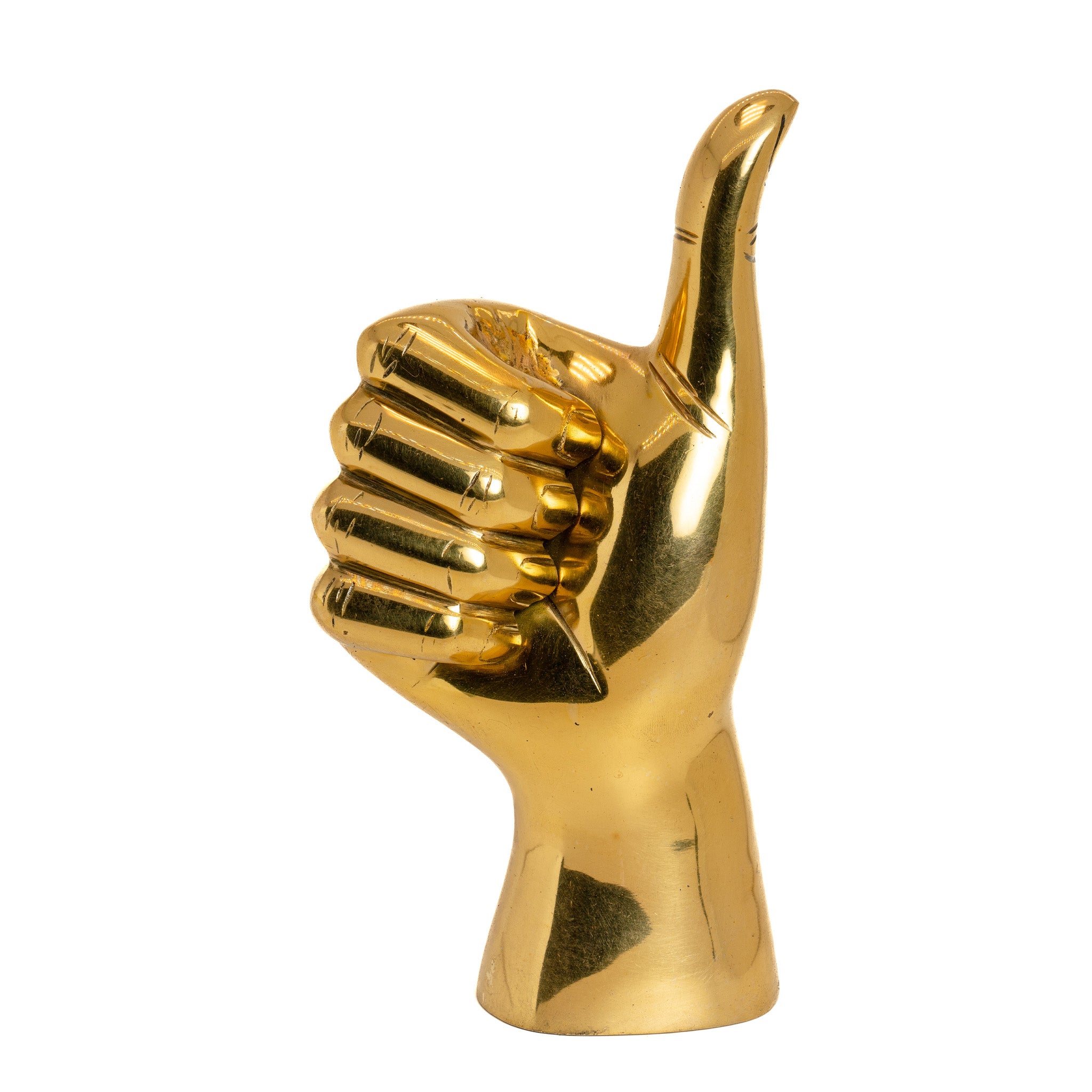 Thumbs Up Brass Hand Sculpture
