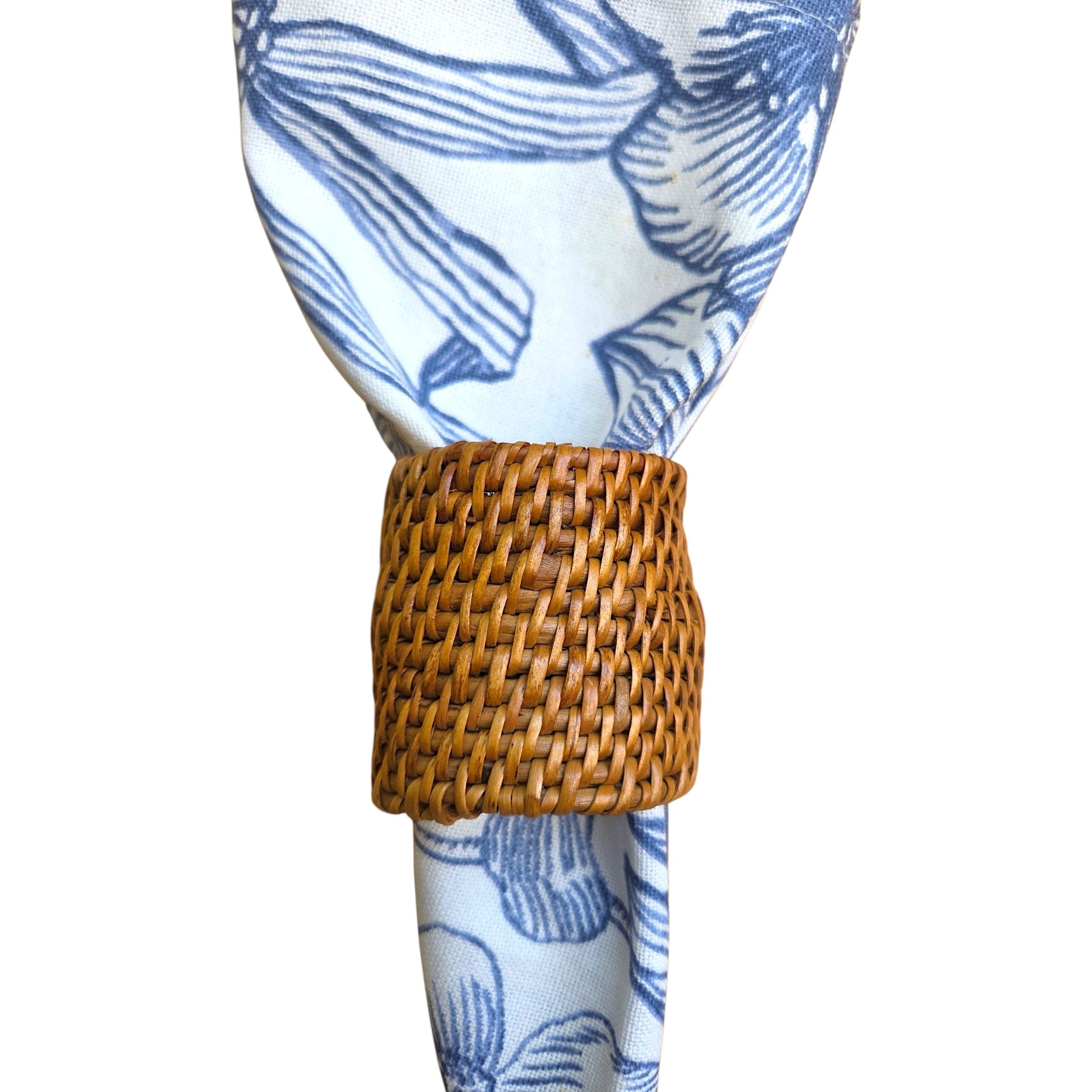Eco-friendly rattan napkin ring in honey brown
