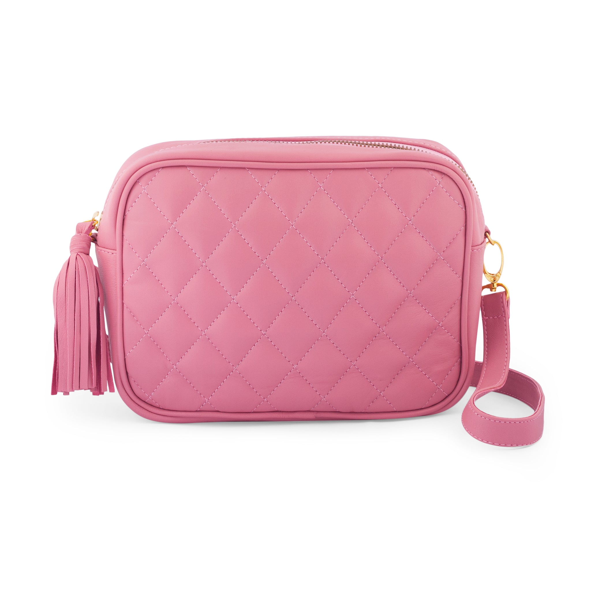 dark pink square crossbody camera leather bag