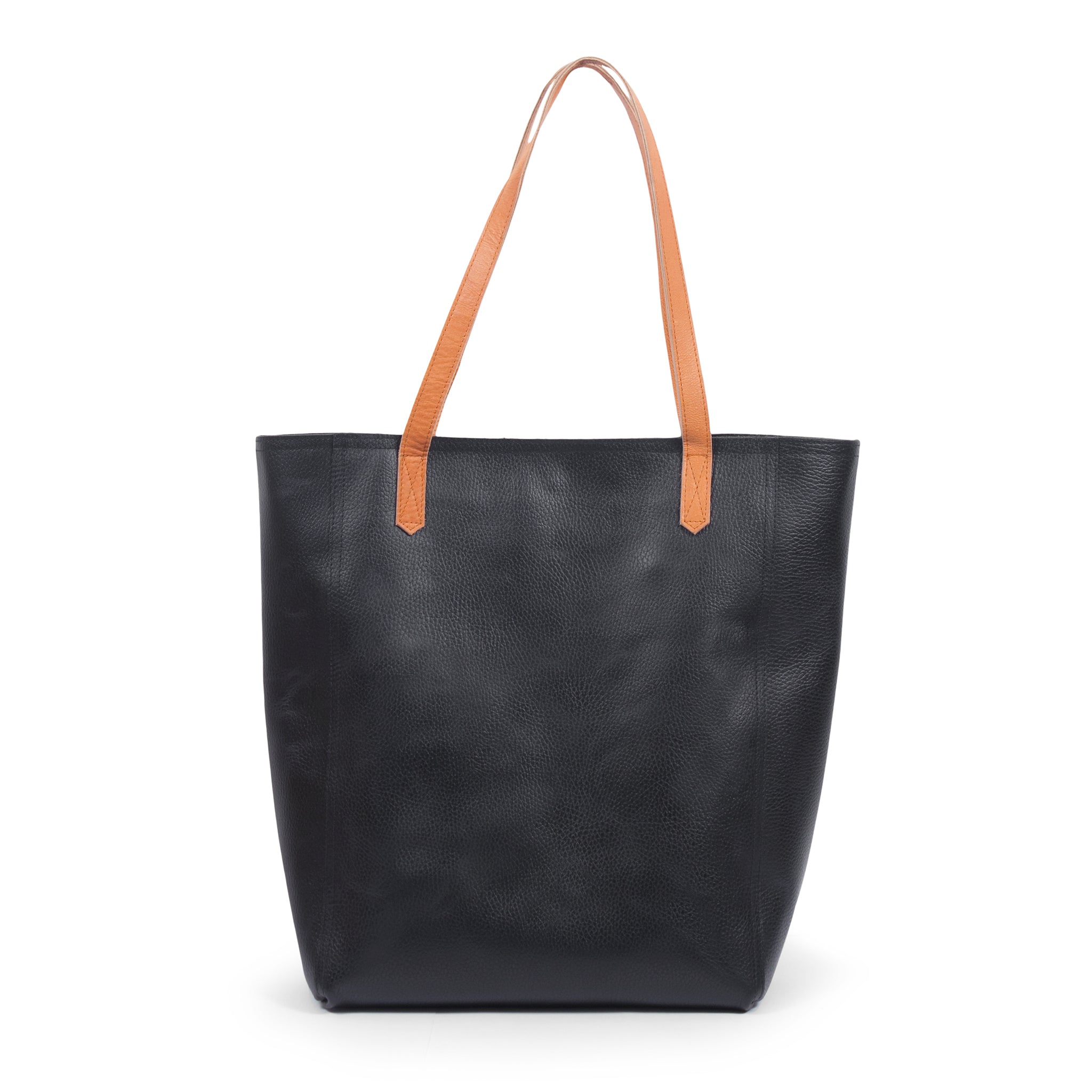 Leather Black Shopper Tote Handbag for Women, Shoulder Bag
