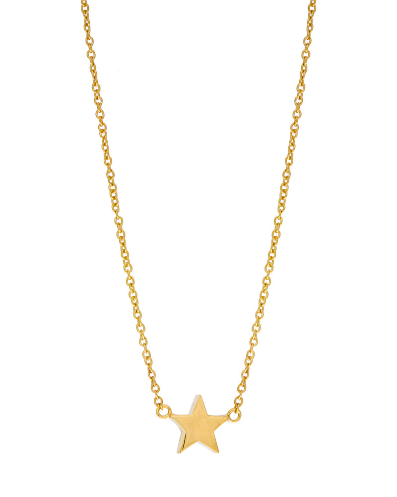 Star Shaped Gold Necklace 18 inches cable chain