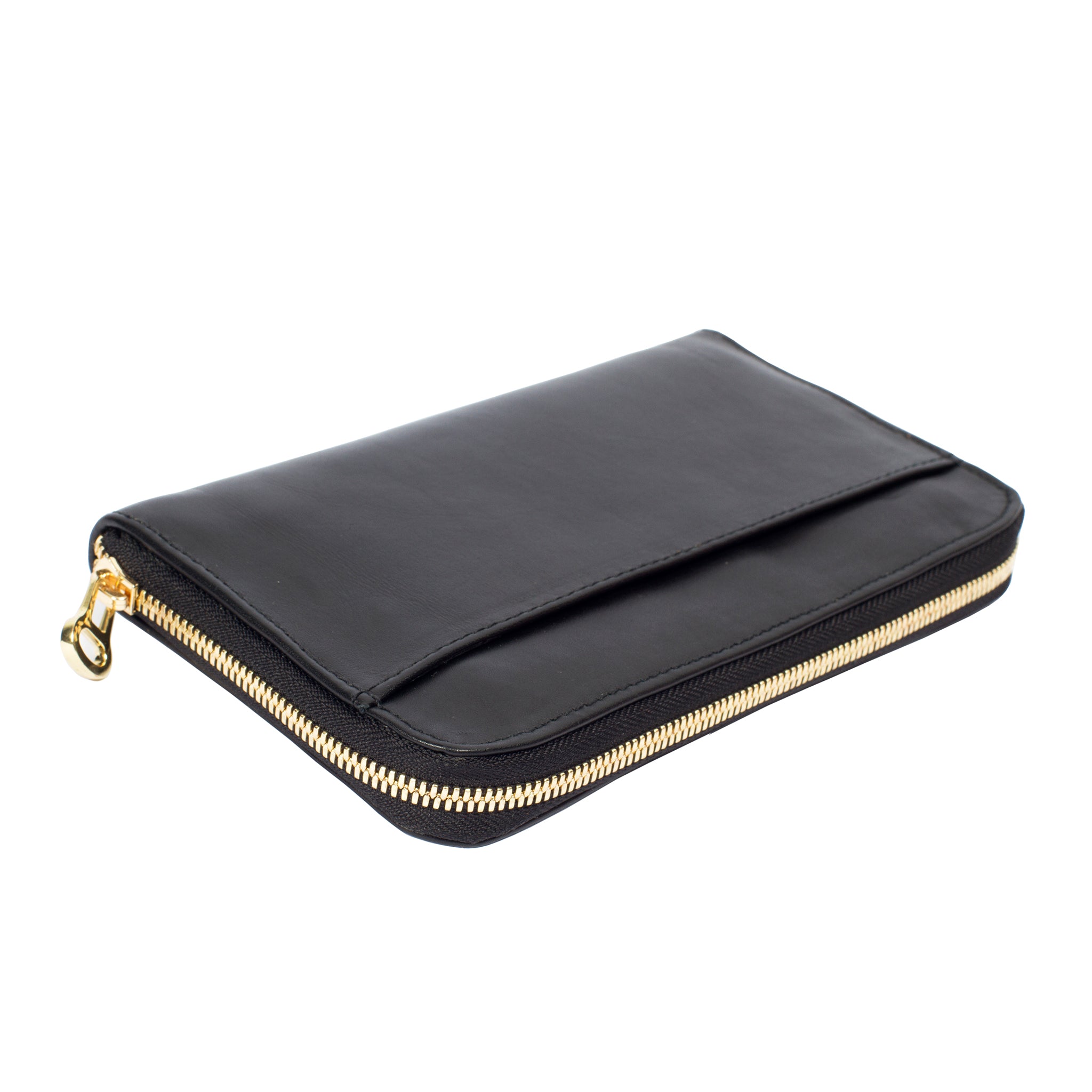 Wallet with 16 cardslots; Black leather wallet; Leather Gift Ideas