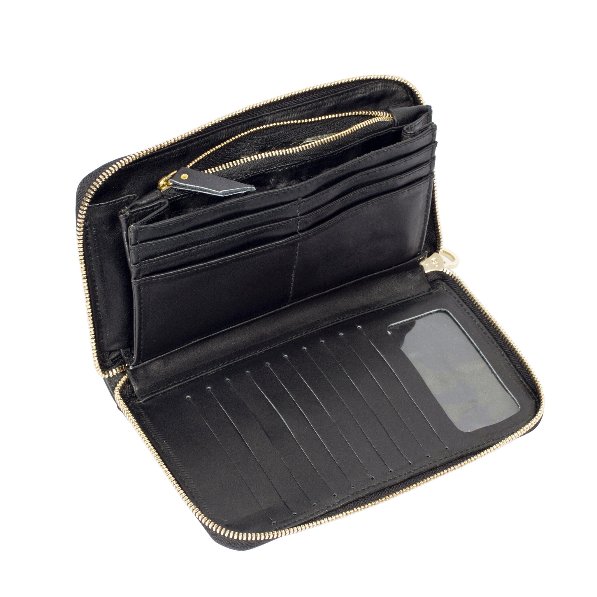 Genuine Leather Black Wallet; Ladies Wallet and Purses; Ladies Black Wallet