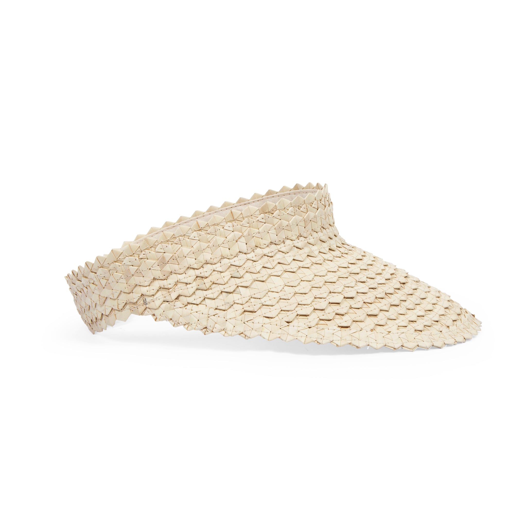 Cream Woven Straw Women Summer Visor Hat