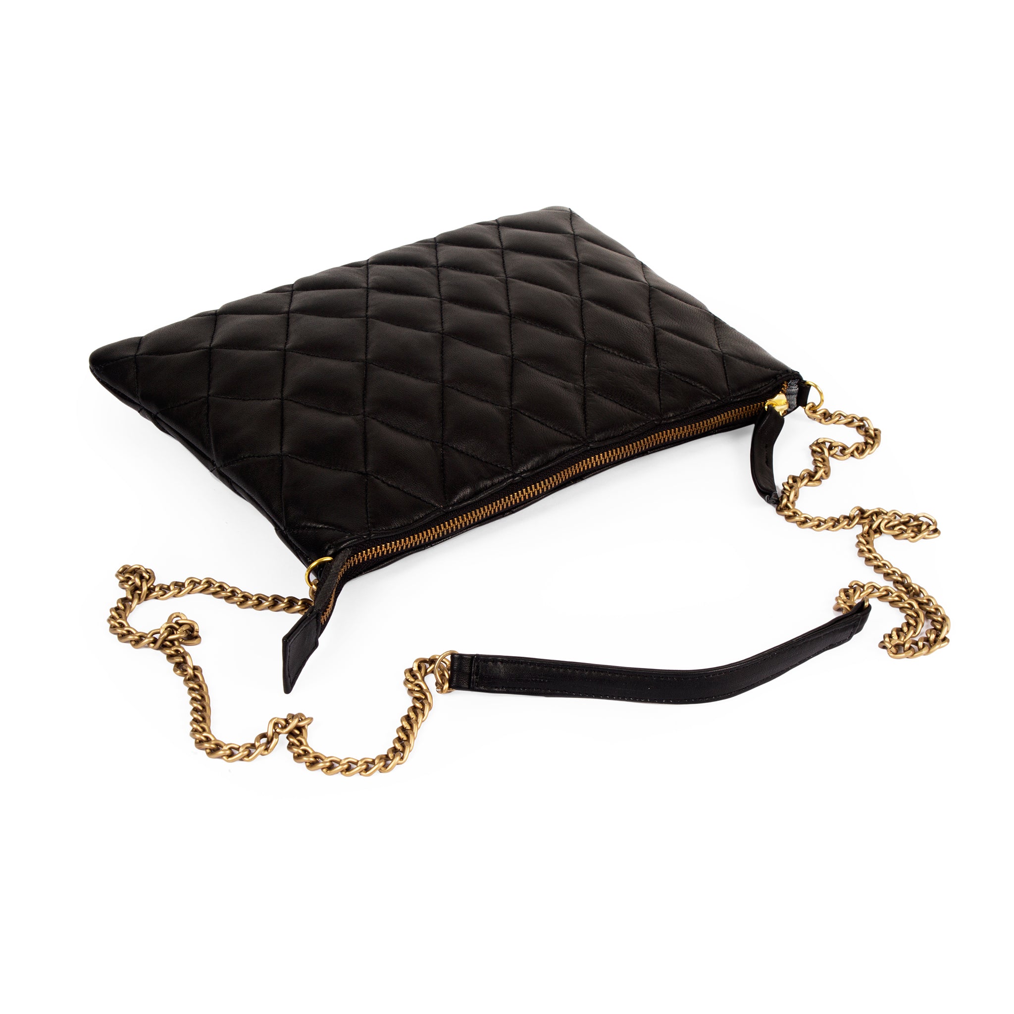 Quilted Medium Clutch Bag Black