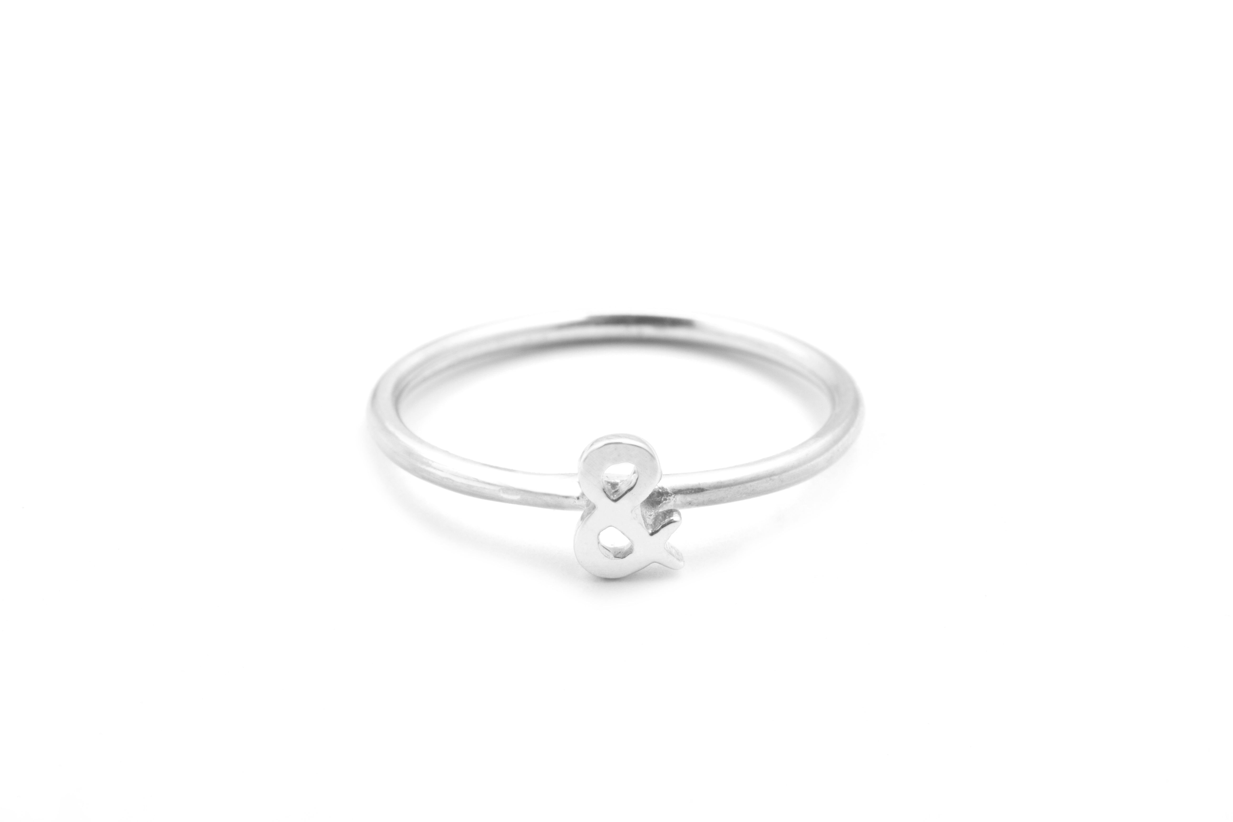 Ampersand Symbol Ring 925 Sterling Silver 14k Gold
