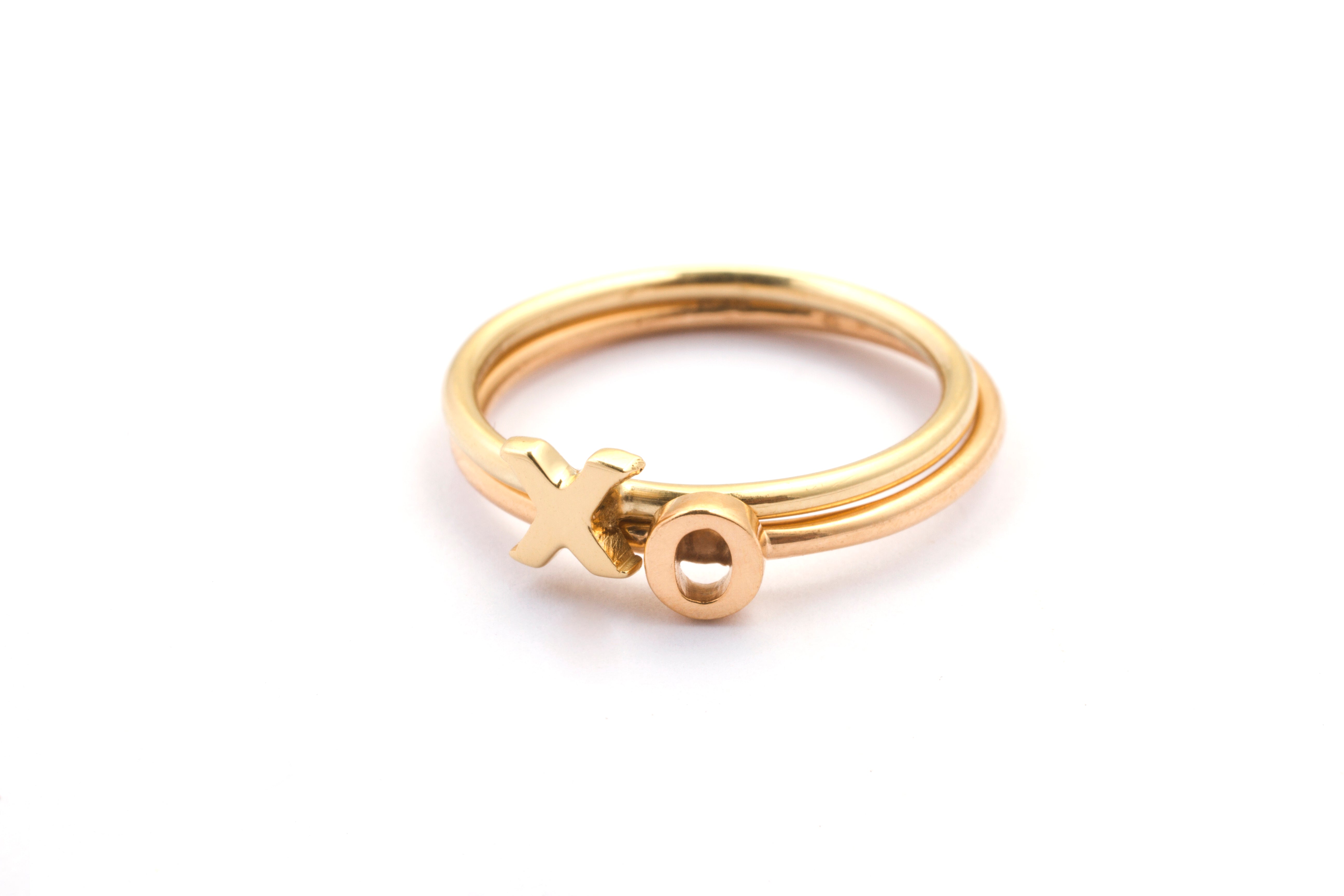 XO love ring 14k gold