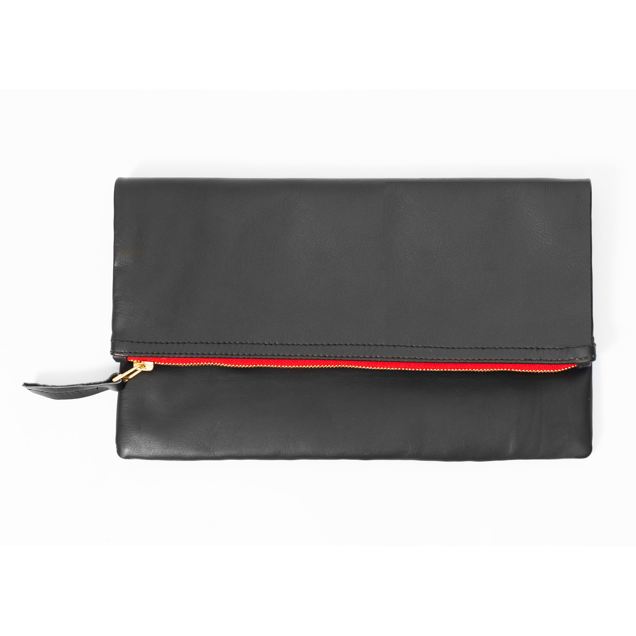 Black Lambskin Leather Clutch Purse