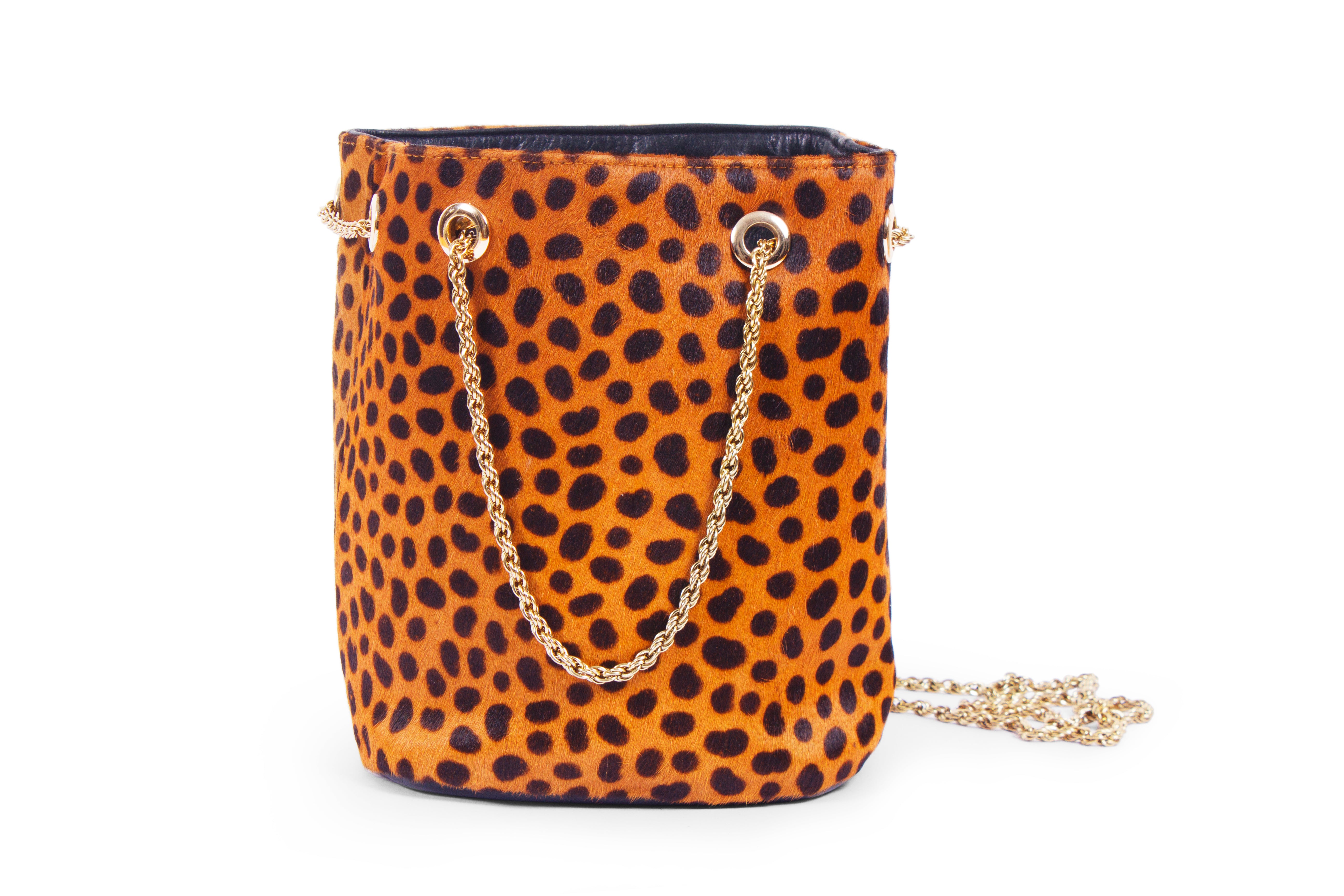 Leopard Drawstring Crossbody Handbag