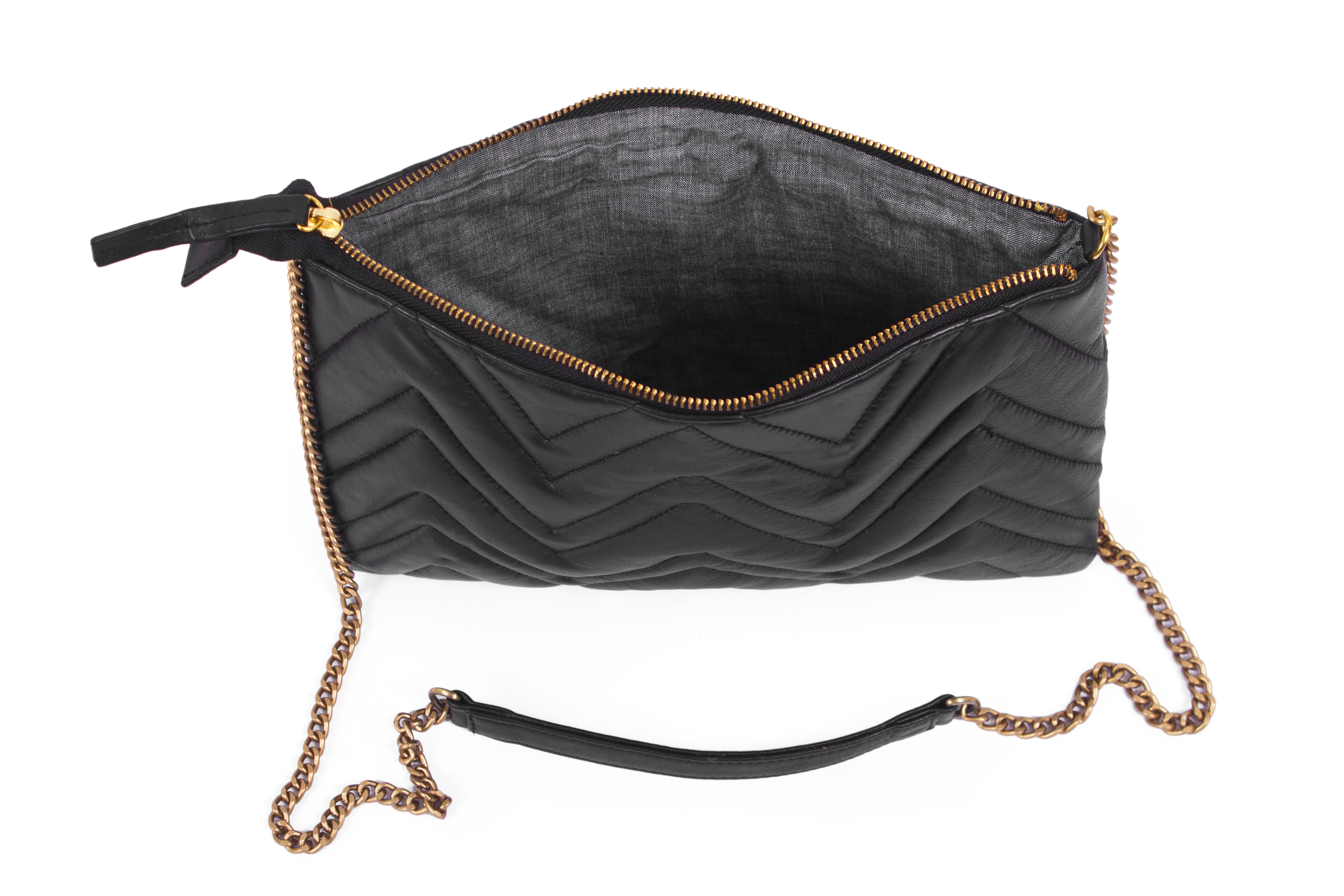 Matelassé leather clutch purse; Matelassé crossbody handbag; leather clutch; medium leather clutch; crossbody Matelassé clutch bag