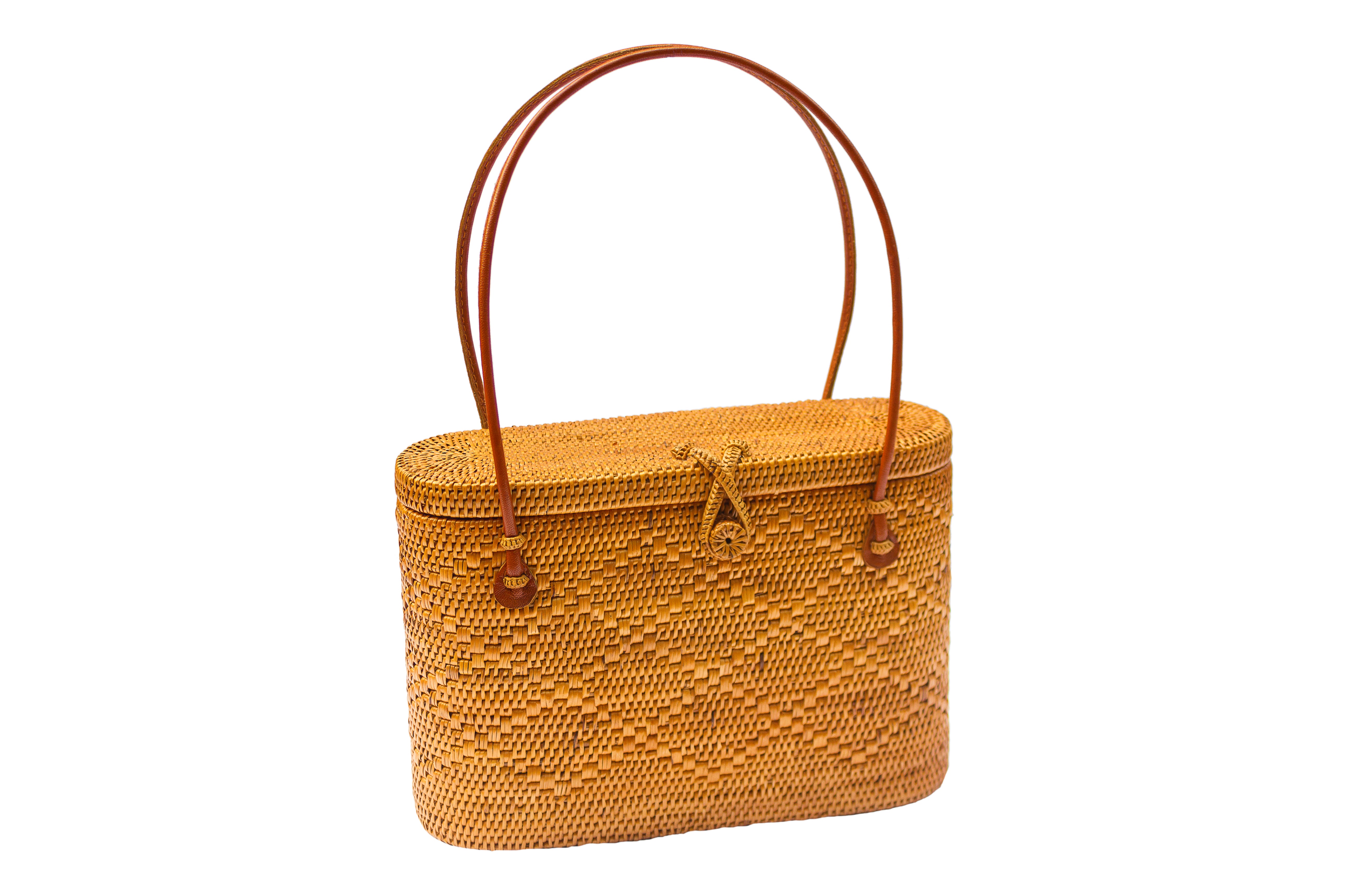 Rattan Bali Tote Handbag