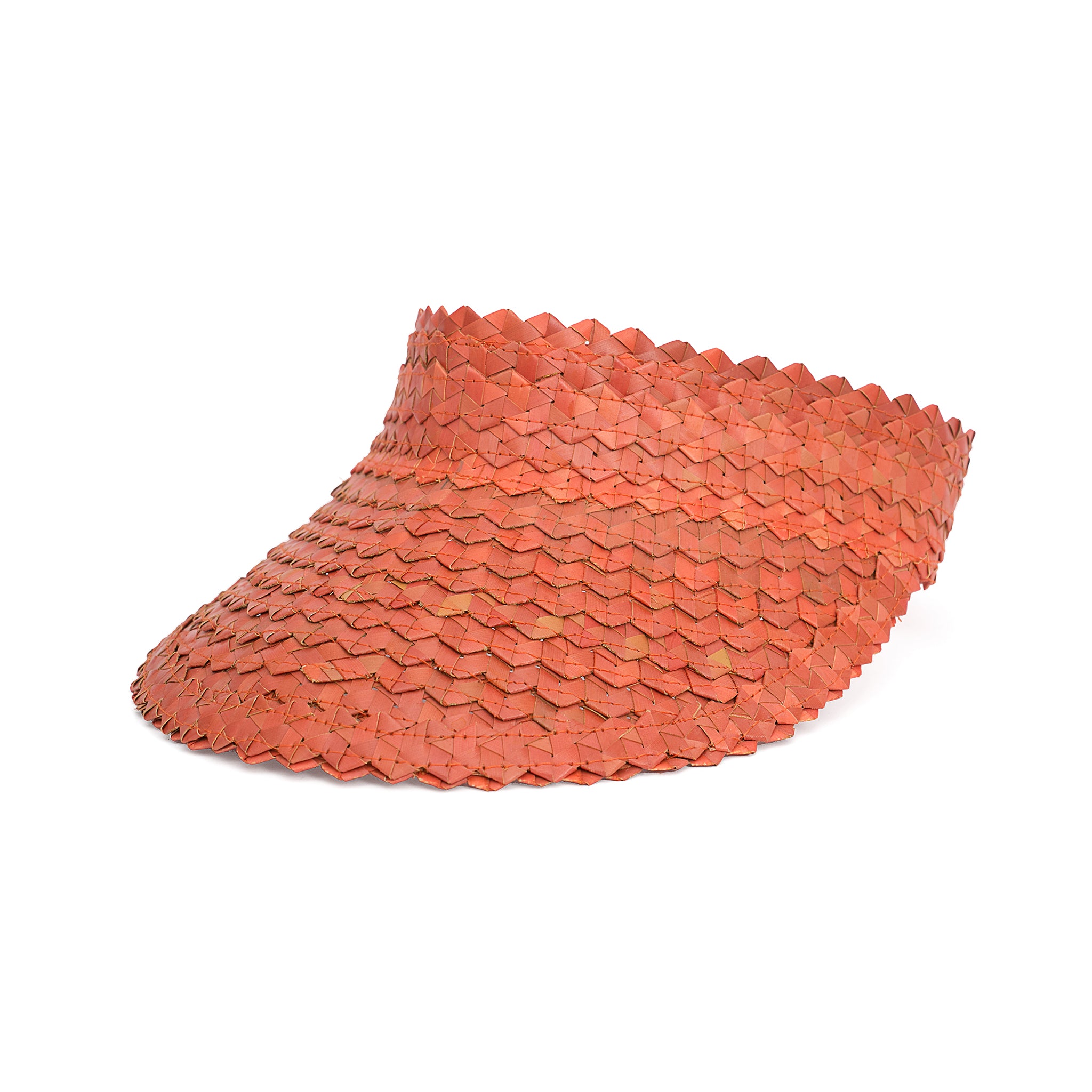 Straw Visor Wide Brim Sun Hat Peach Front View