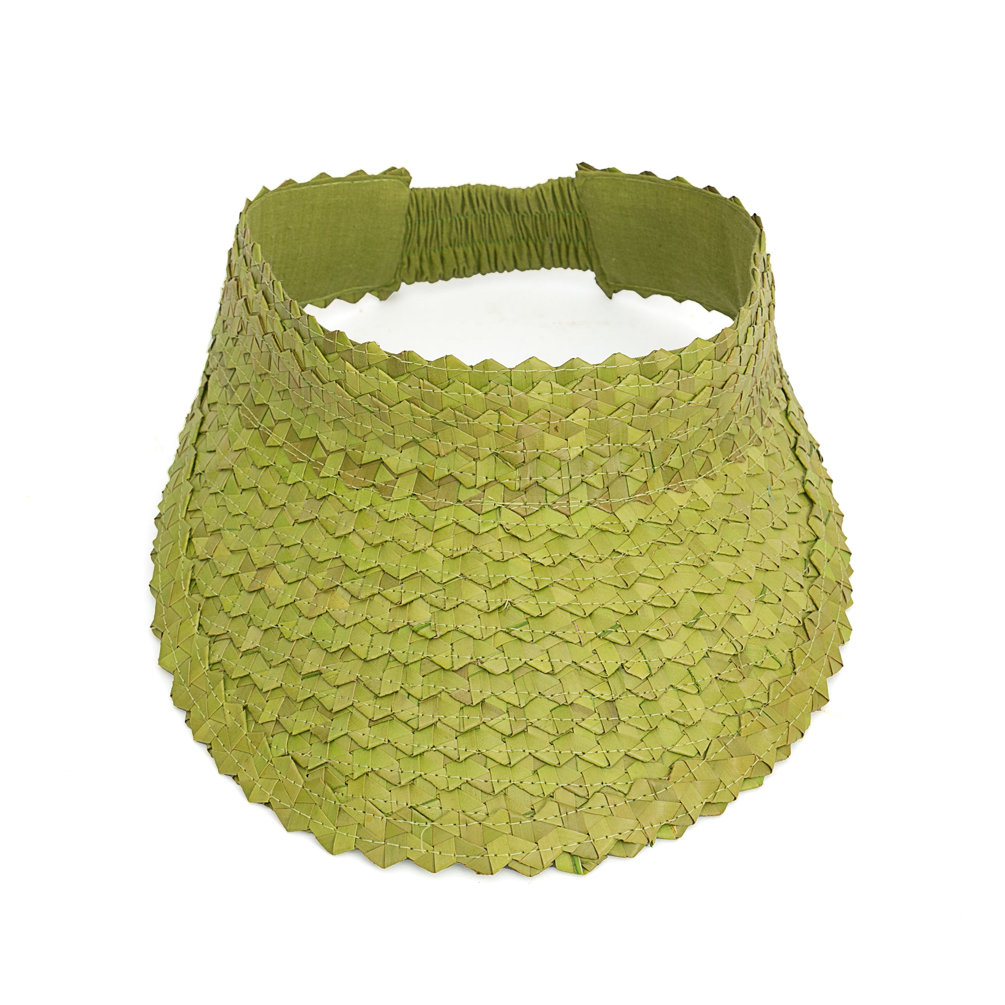 Straw Visor Wide Brim Sun Hat Bright Green Top View